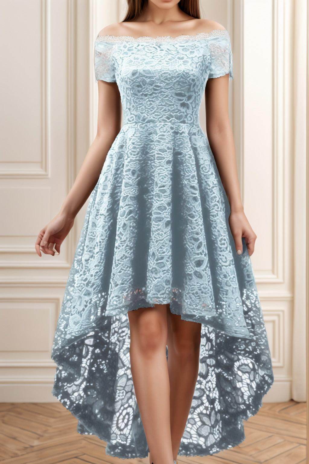 A-Line High-Low Silk-Like Graduation Dresses CS0562
