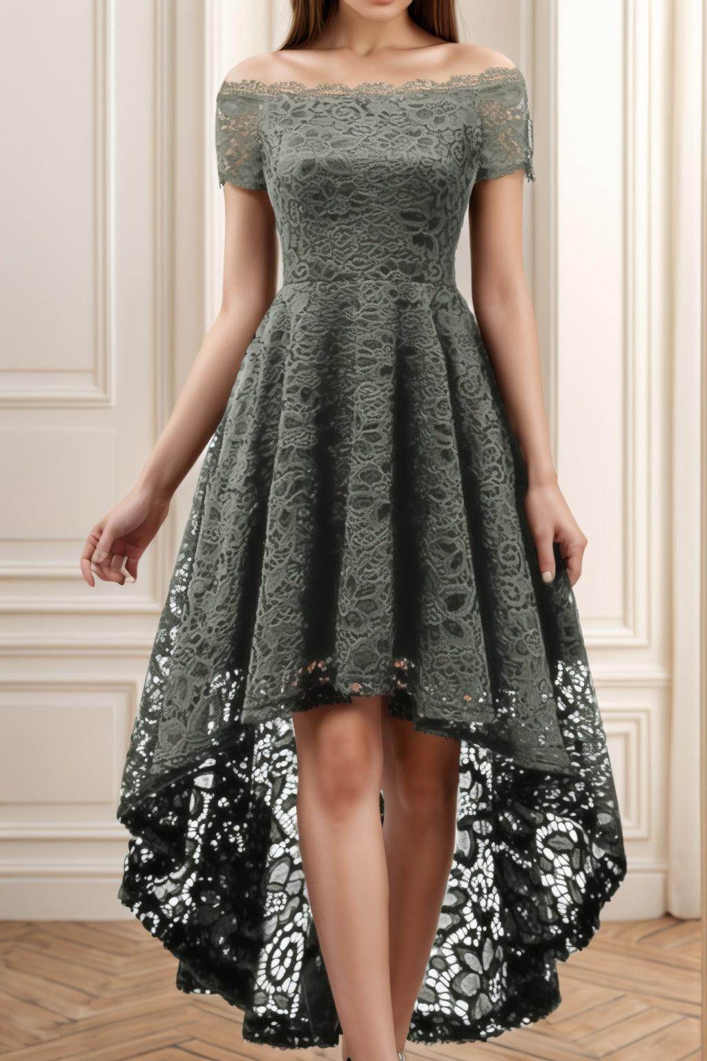 A-Line High-Low Silk-Like Graduation Dresses CS0562