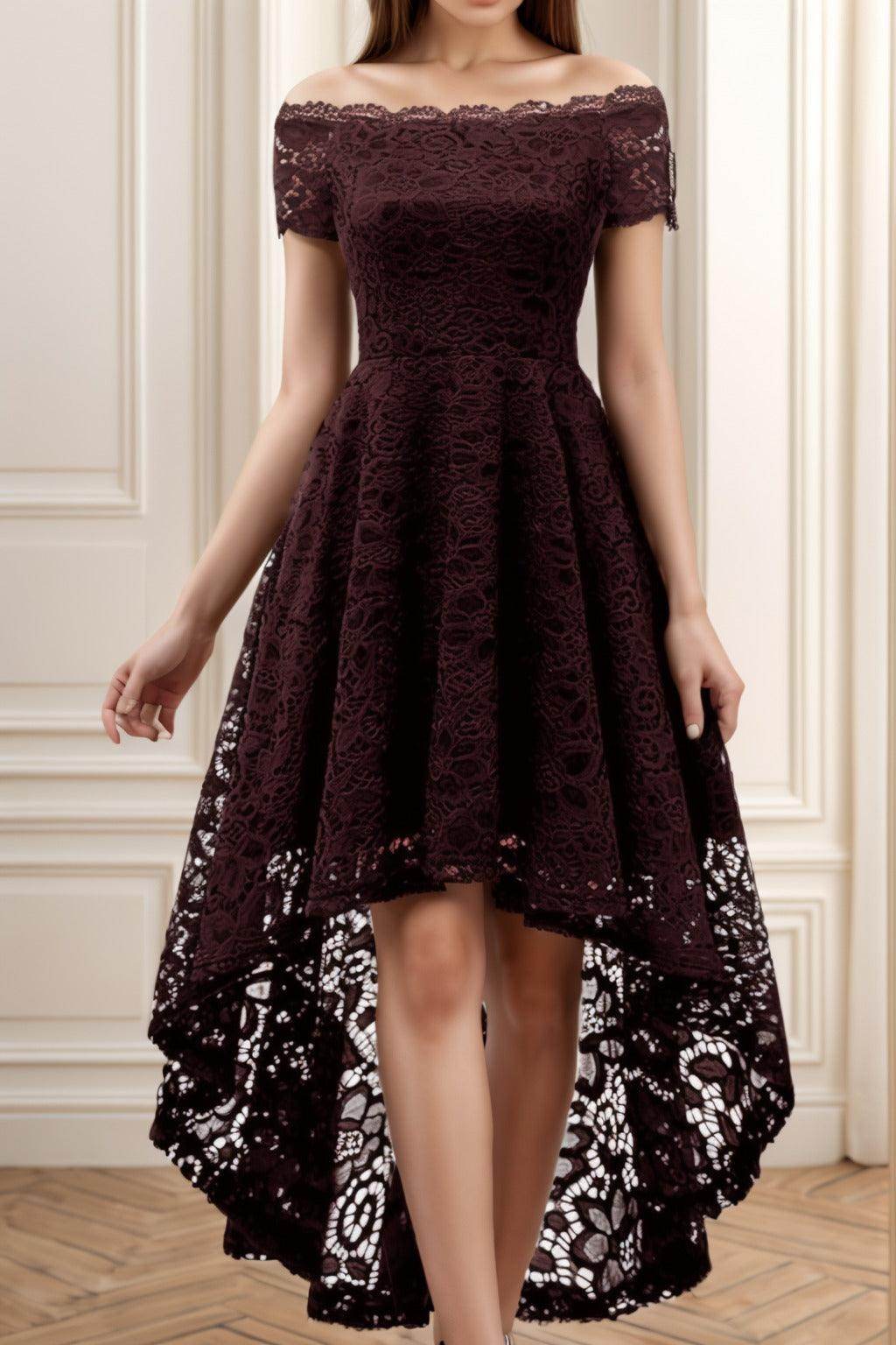 A-Line High-Low Silk-Like Graduation Dresses CS0562