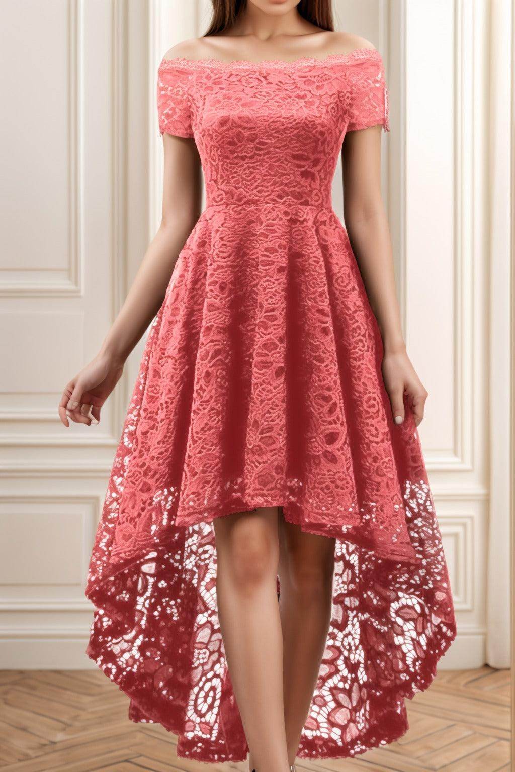 A-Line High-Low Silk-Like Graduation Dresses CS0562