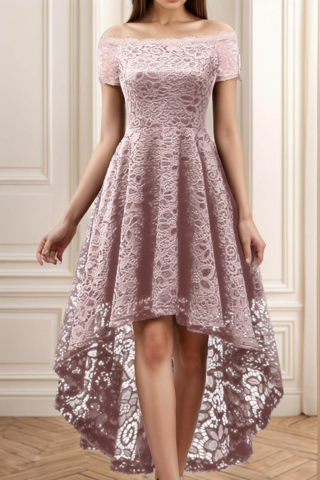 A-Line High-Low Silk-Like Graduation Dresses CS0562