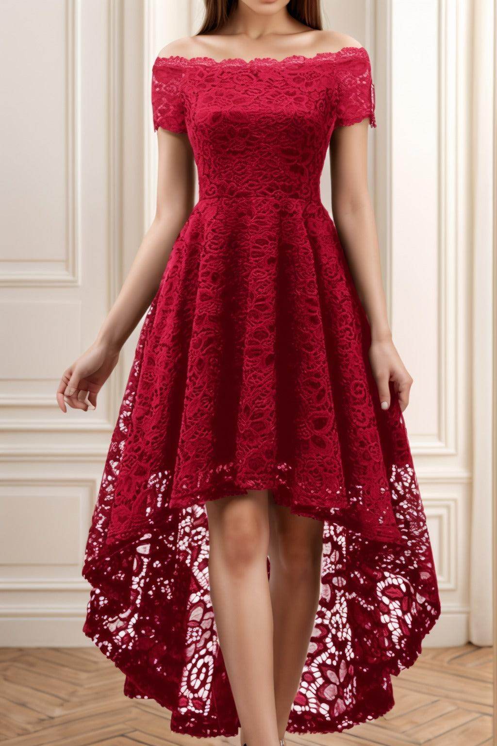 A-Line High-Low Silk-Like Graduation Dresses CS0562