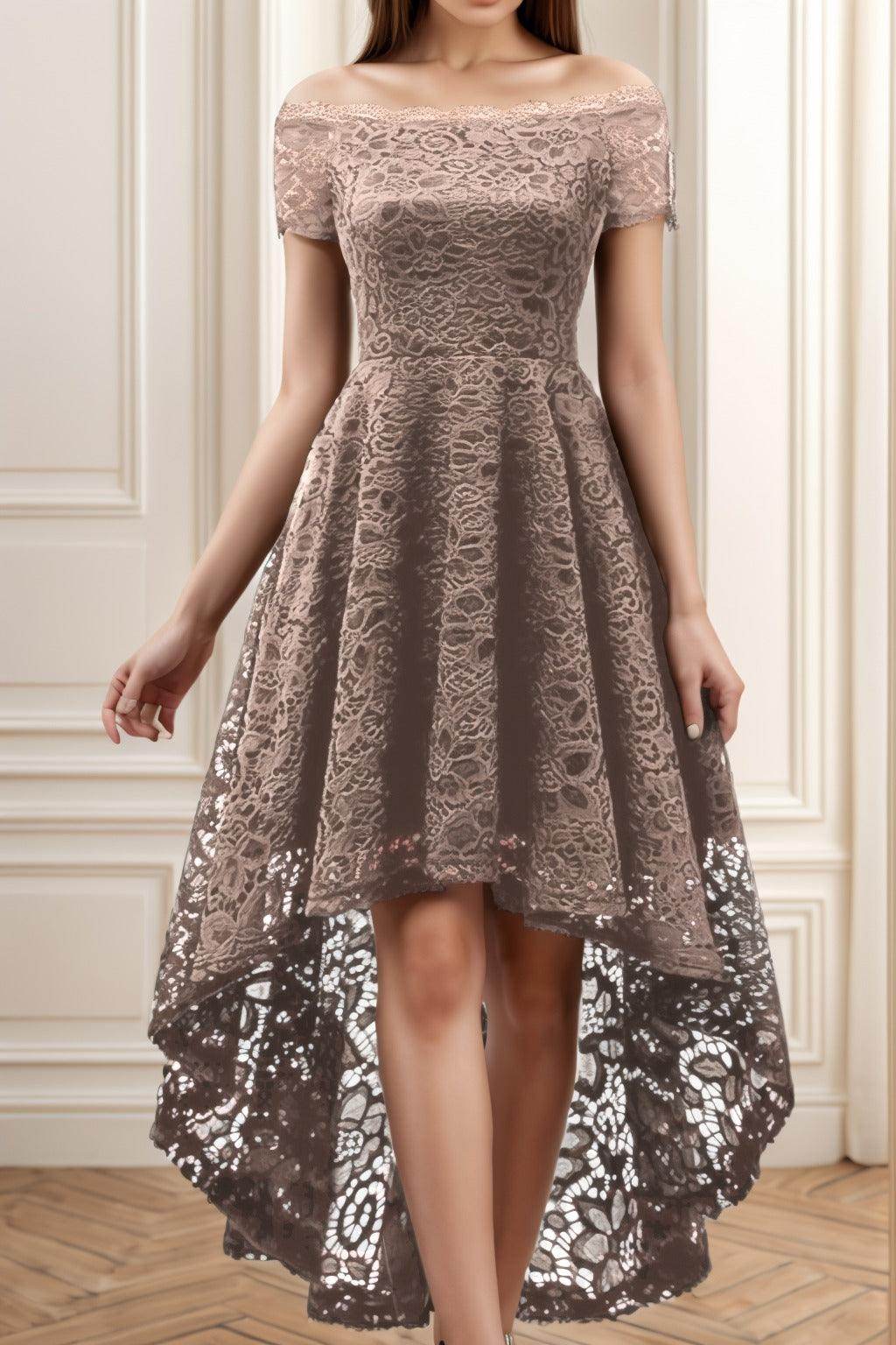 A-Line High-Low Silk-Like Graduation Dresses CS0562