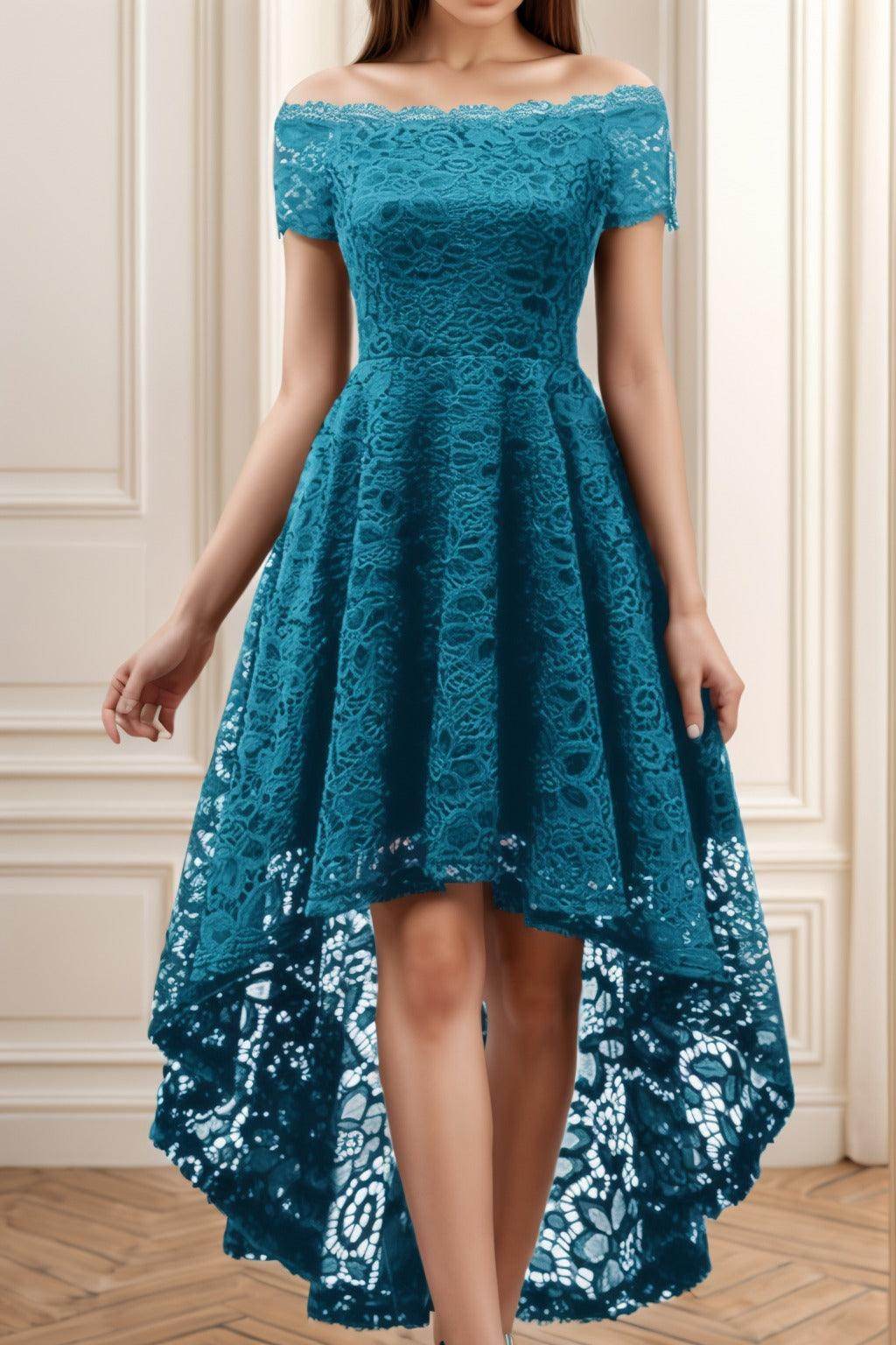 A-Line High-Low Silk-Like Graduation Dresses CS0562