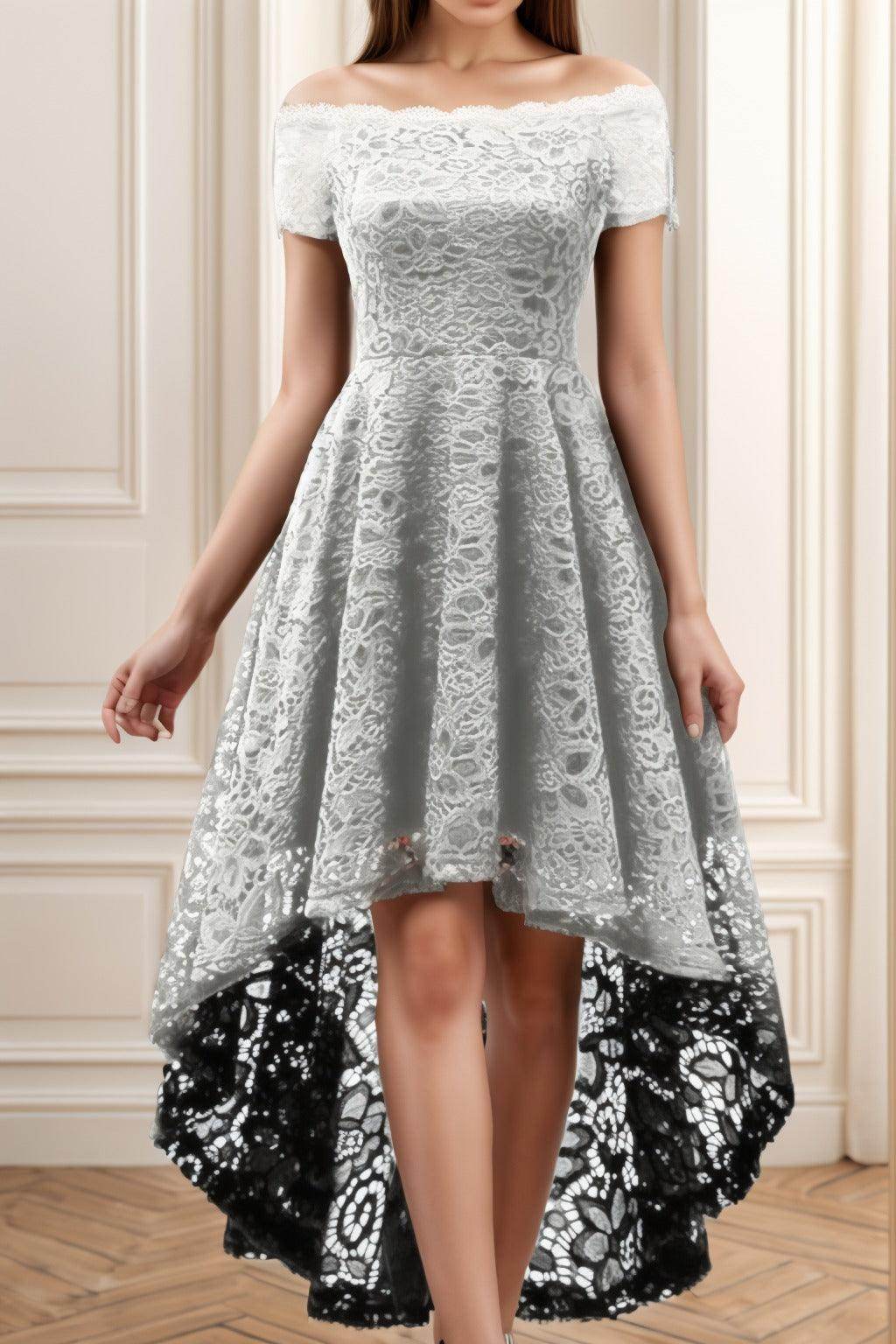 A-Line High-Low Silk-Like Graduation Dresses CS0562
