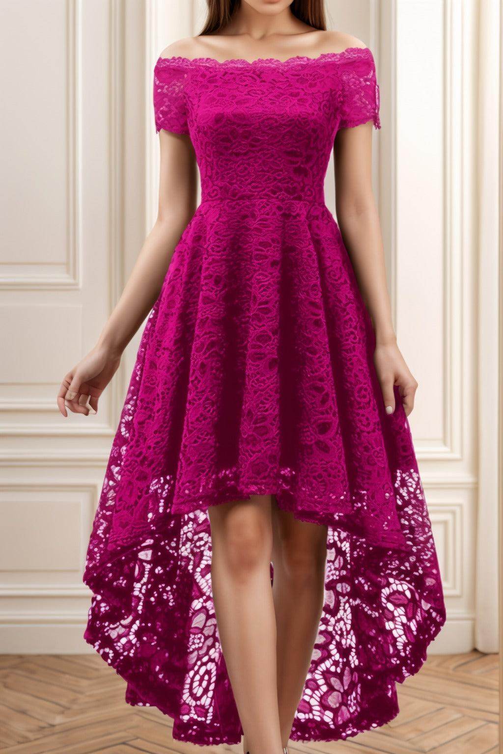 A-Line High-Low Silk-Like Graduation Dresses CS0562