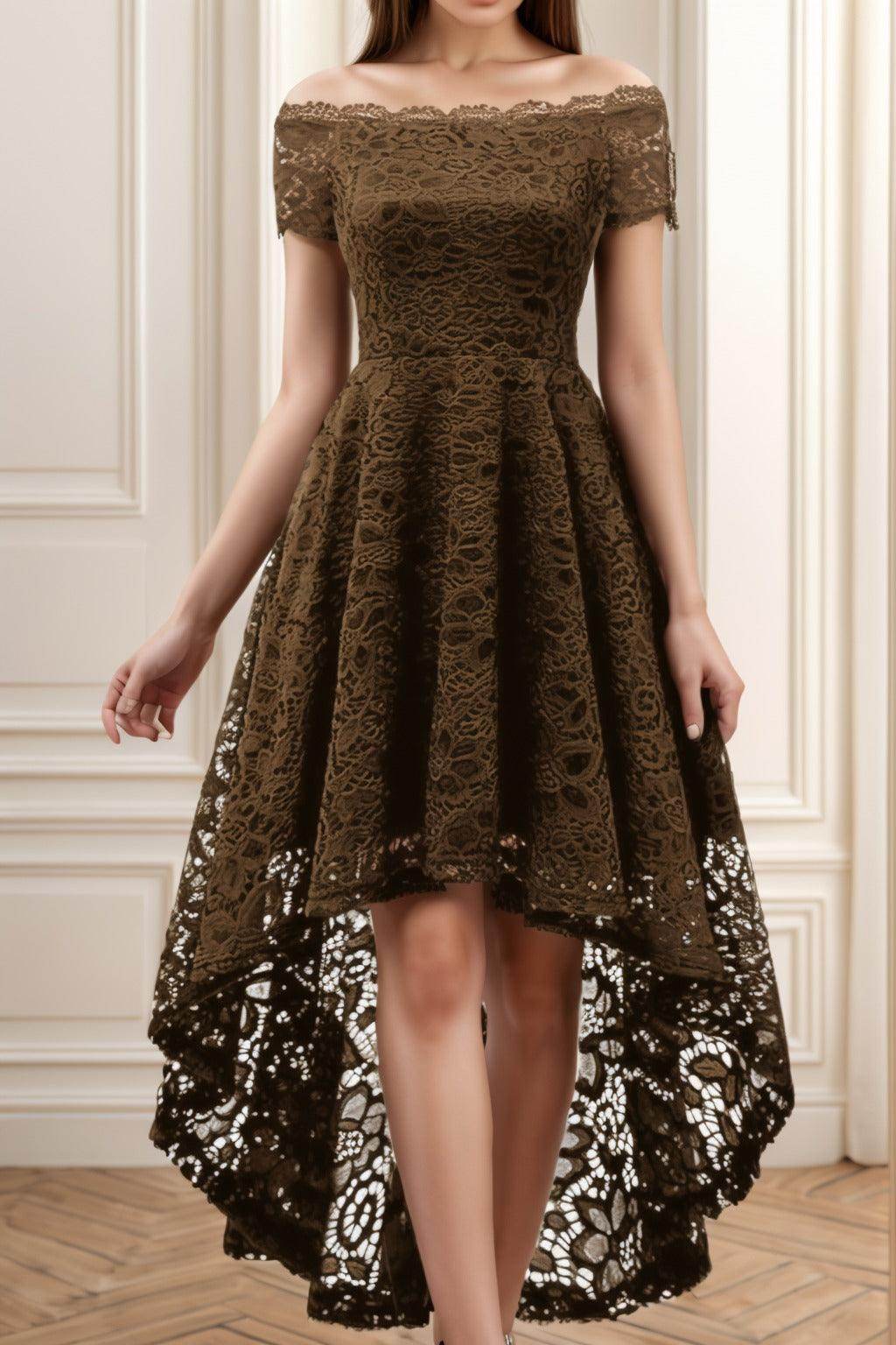 A-Line High-Low Silk-Like Graduation Dresses CS0562