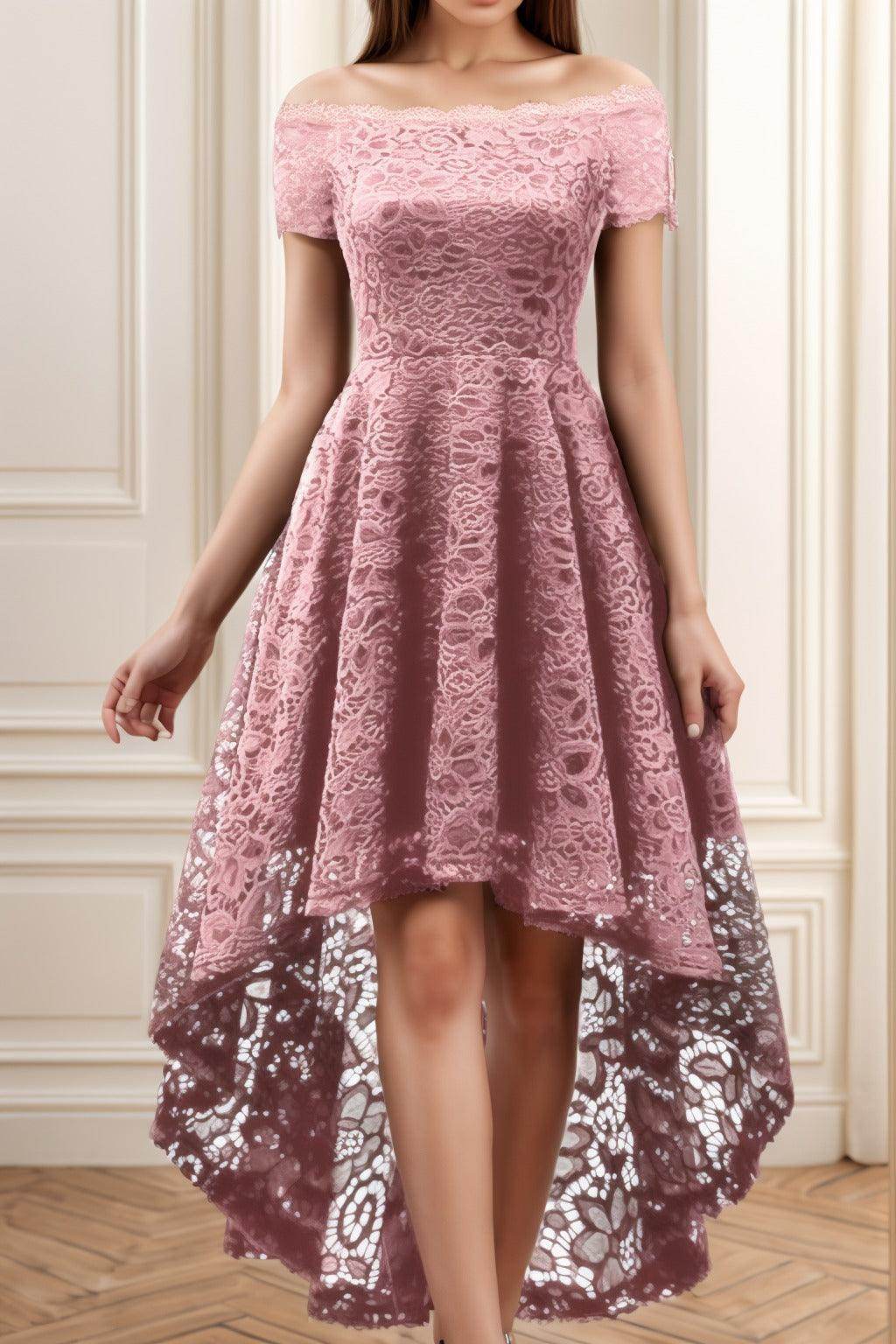 A-Line High-Low Silk-Like Graduation Dresses CS0562