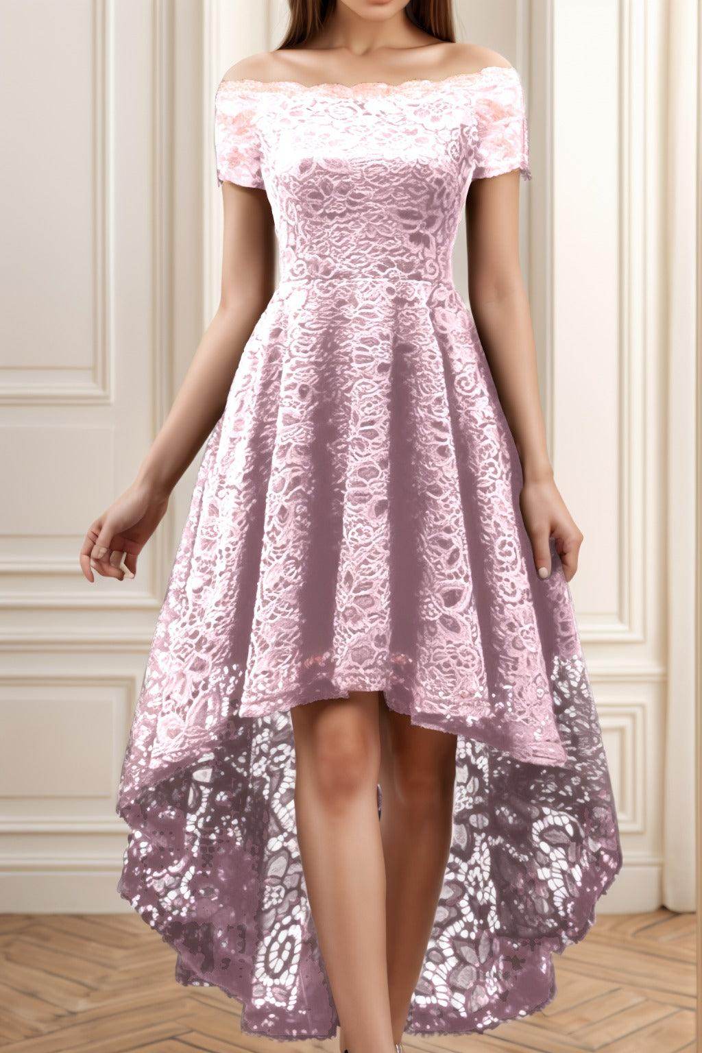 A-Line High-Low Silk-Like Graduation Dresses CS0562