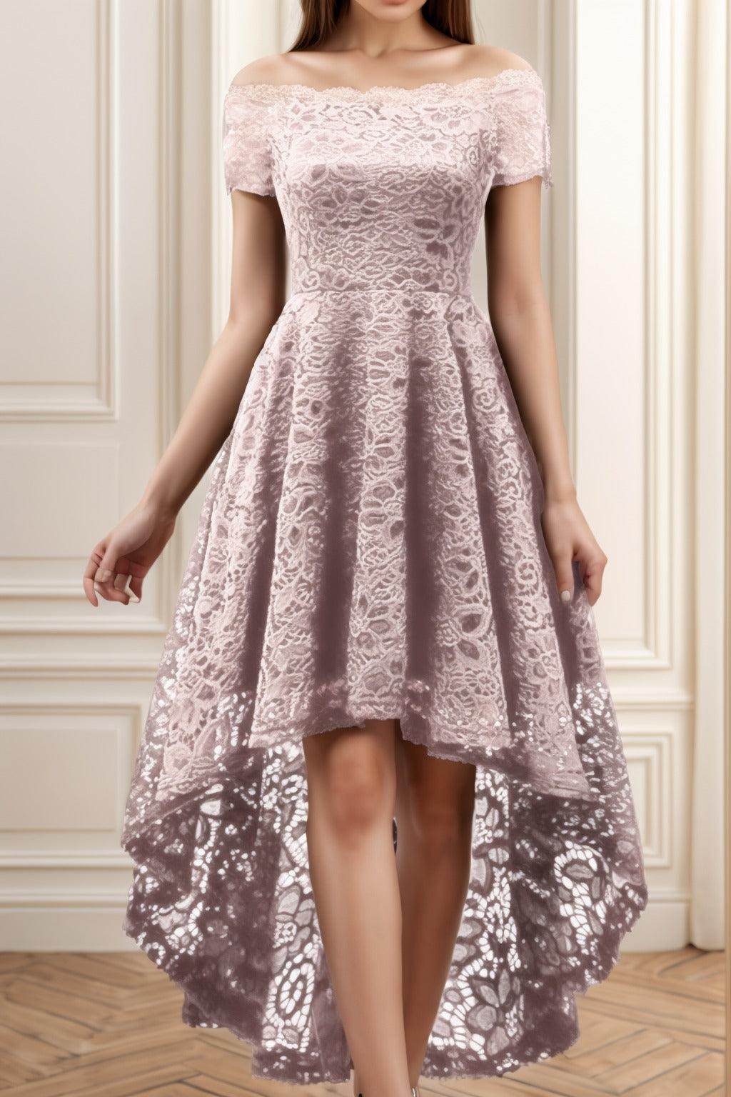 A-Line High-Low Silk-Like Graduation Dresses CS0562