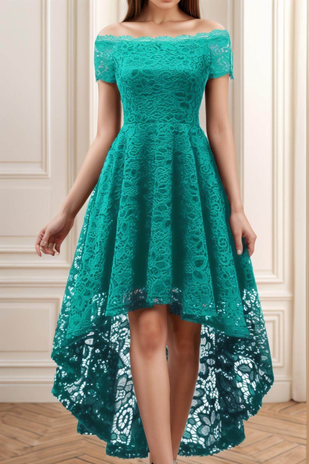 A-Line High-Low Silk-Like Graduation Dresses CS0562