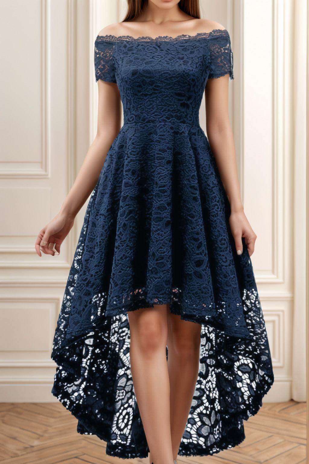 A-Line High-Low Silk-Like Graduation Dresses CS0562