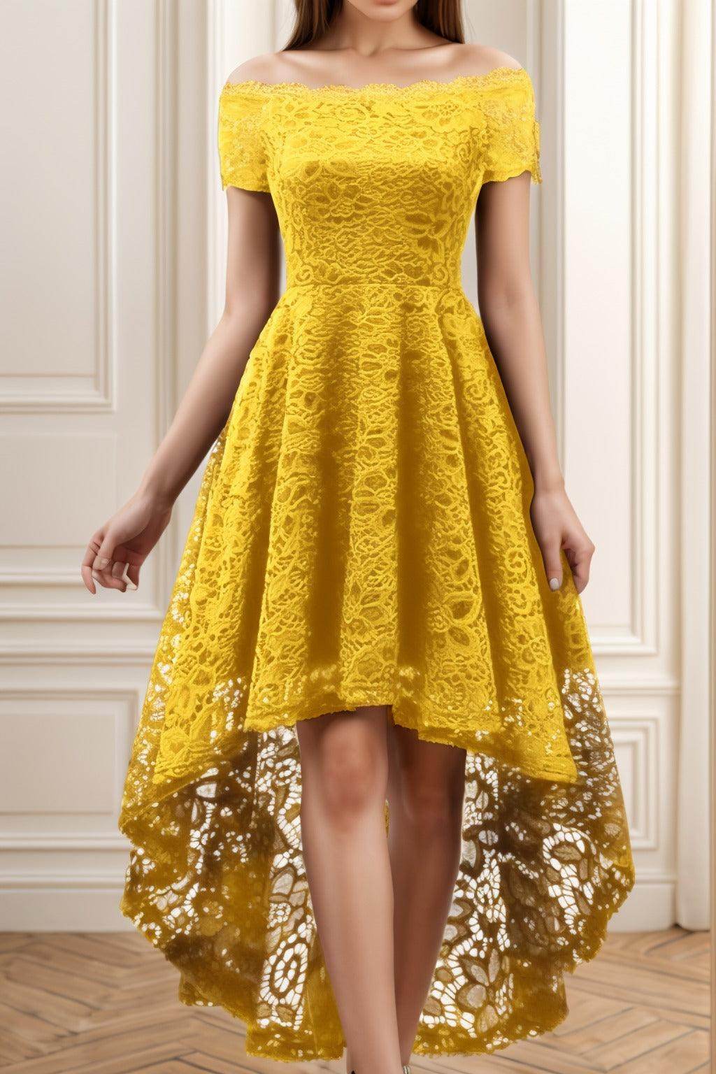 A-Line High-Low Silk-Like Graduation Dresses CS0562