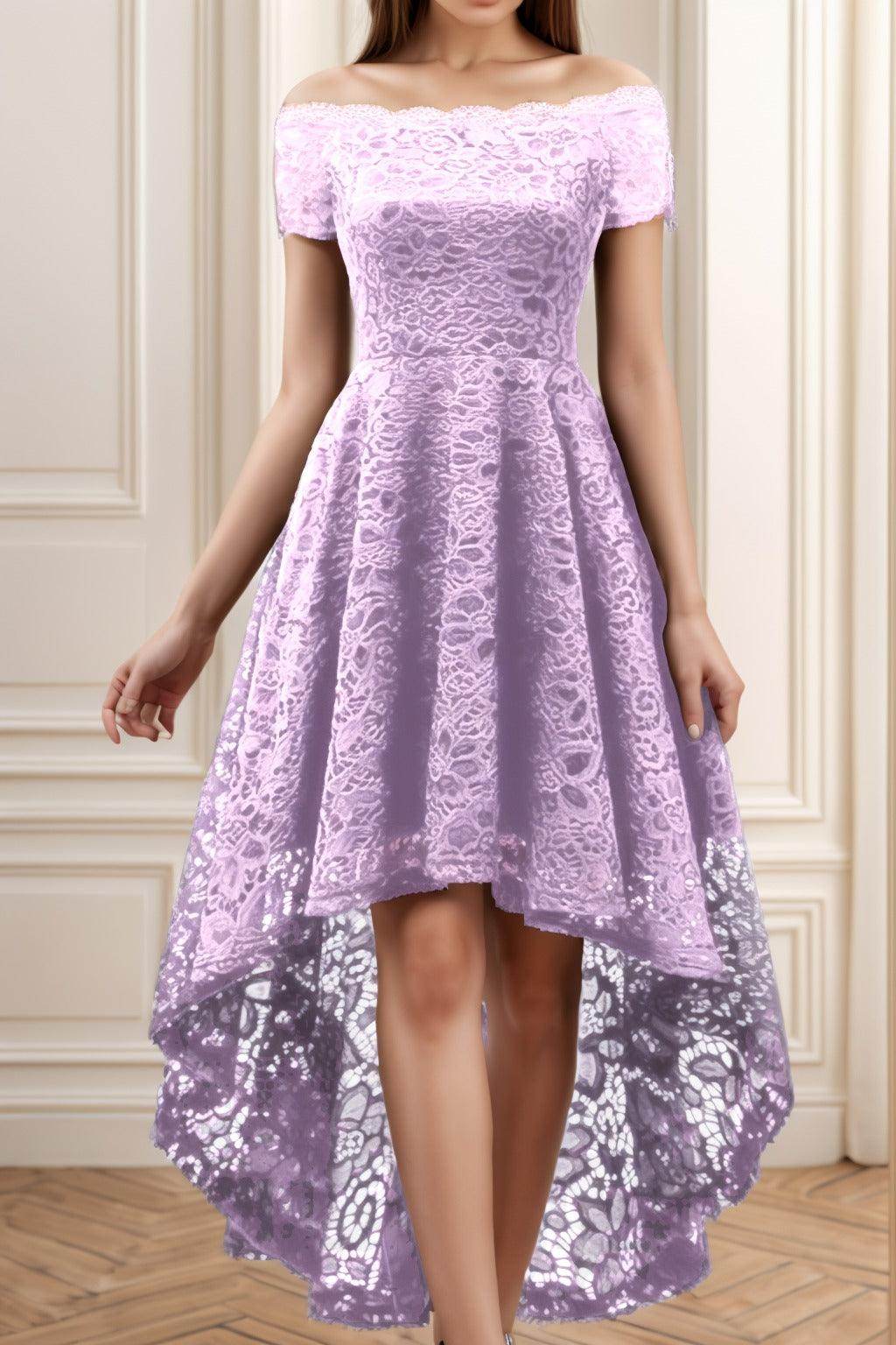 A-Line High-Low Silk-Like Graduation Dresses CS0562