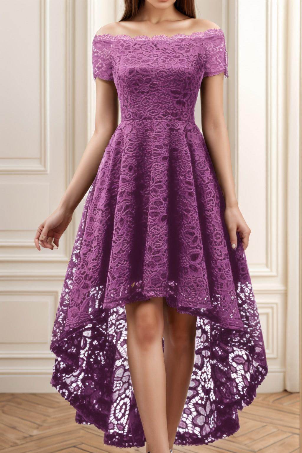 A-Line High-Low Silk-Like Graduation Dresses CS0562