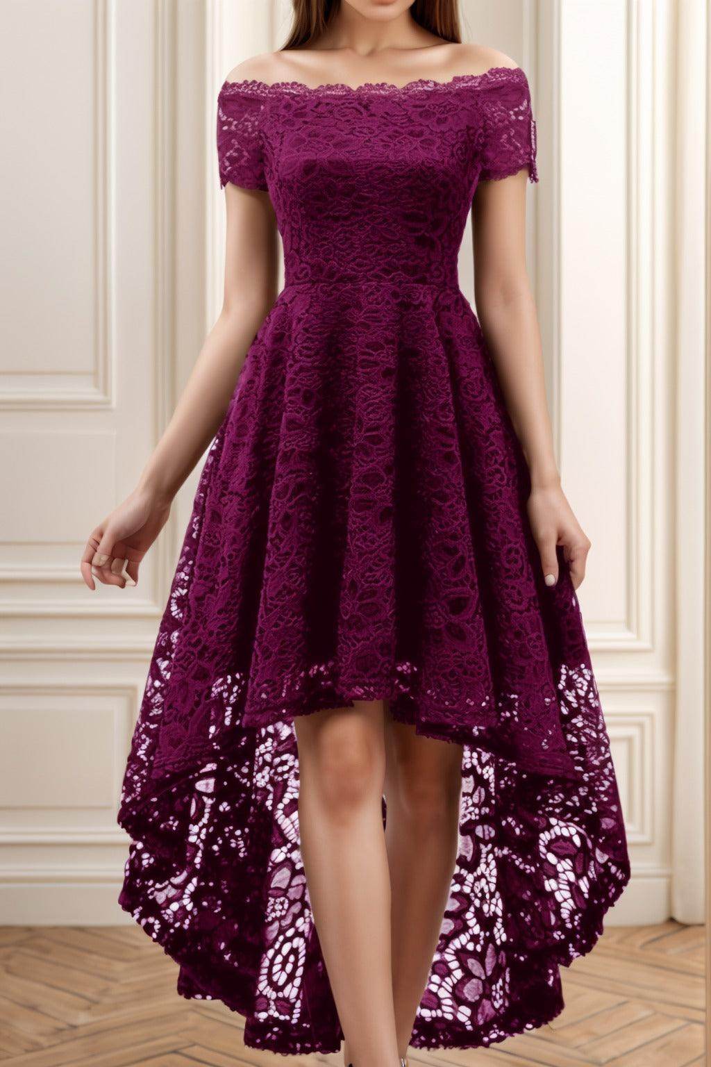 A-Line High-Low Silk-Like Graduation Dresses CS0562