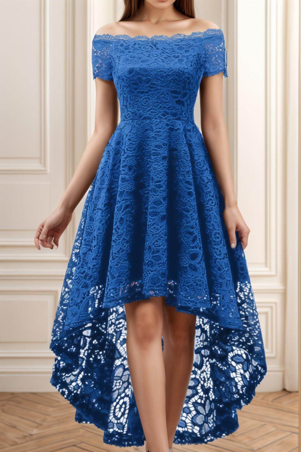 A-Line High-Low Silk-Like Graduation Dresses CS0562