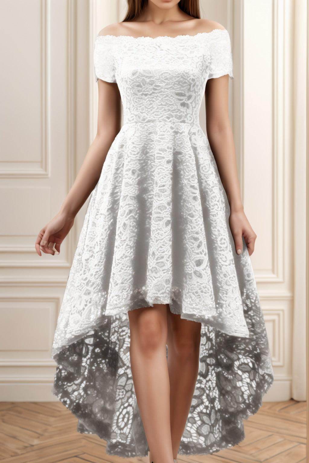 A-Line High-Low Silk-Like Graduation Dresses CS0562