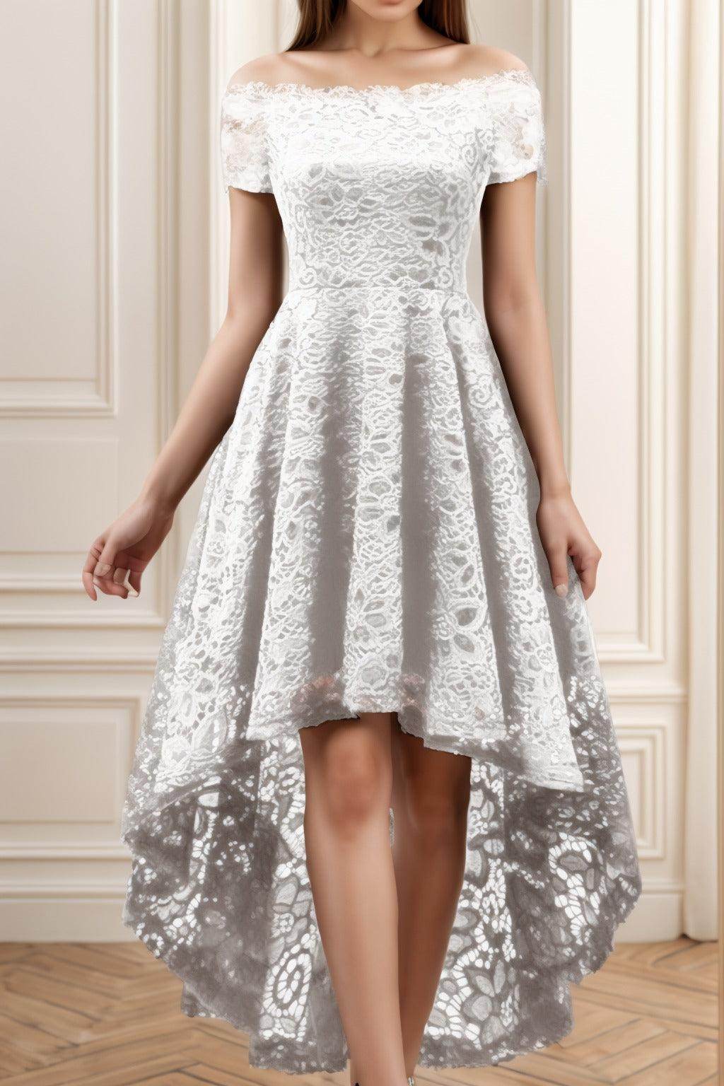 A-Line High-Low Silk-Like Graduation Dresses CS0562