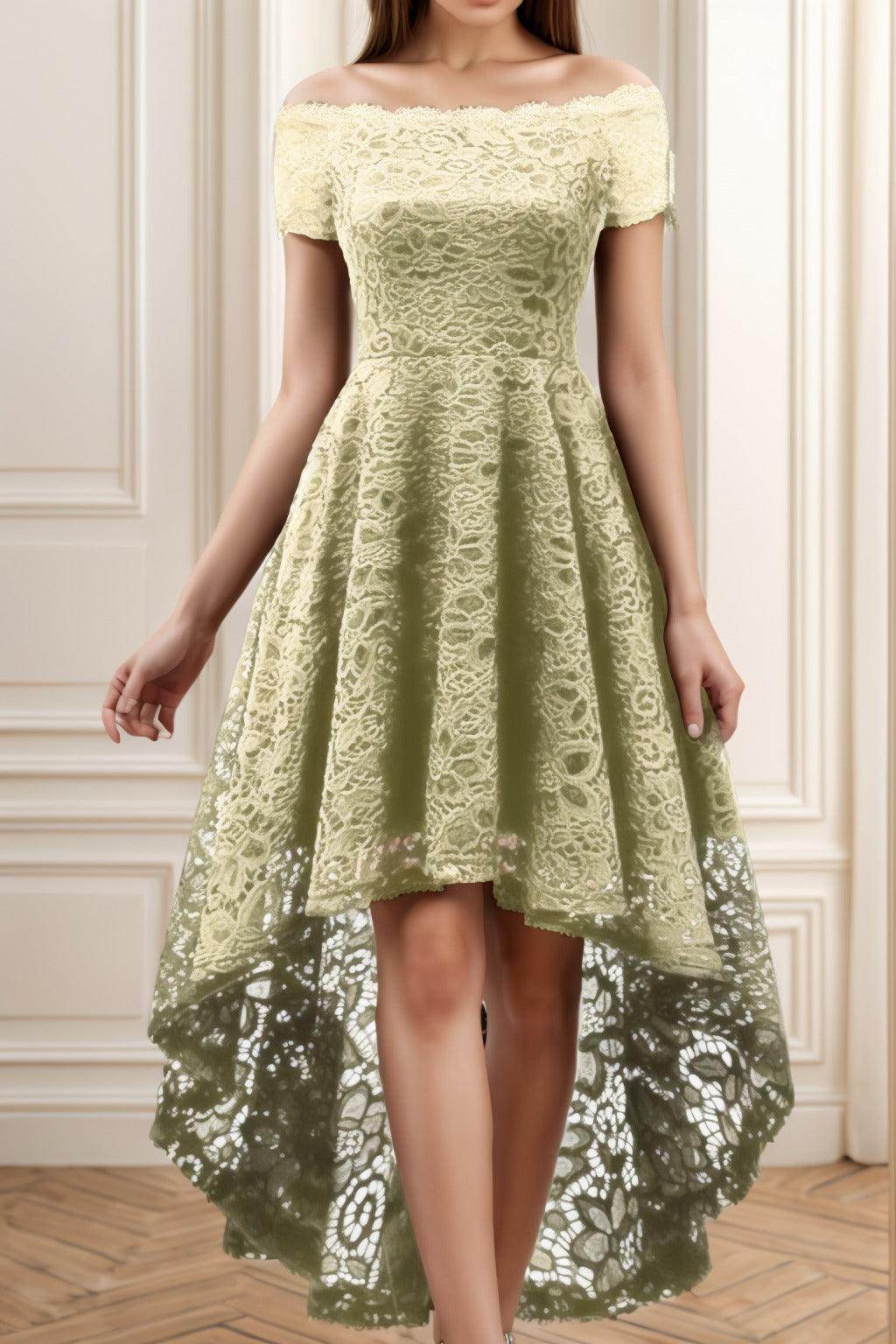 A-Line High-Low Silk-Like Graduation Dresses CS0562