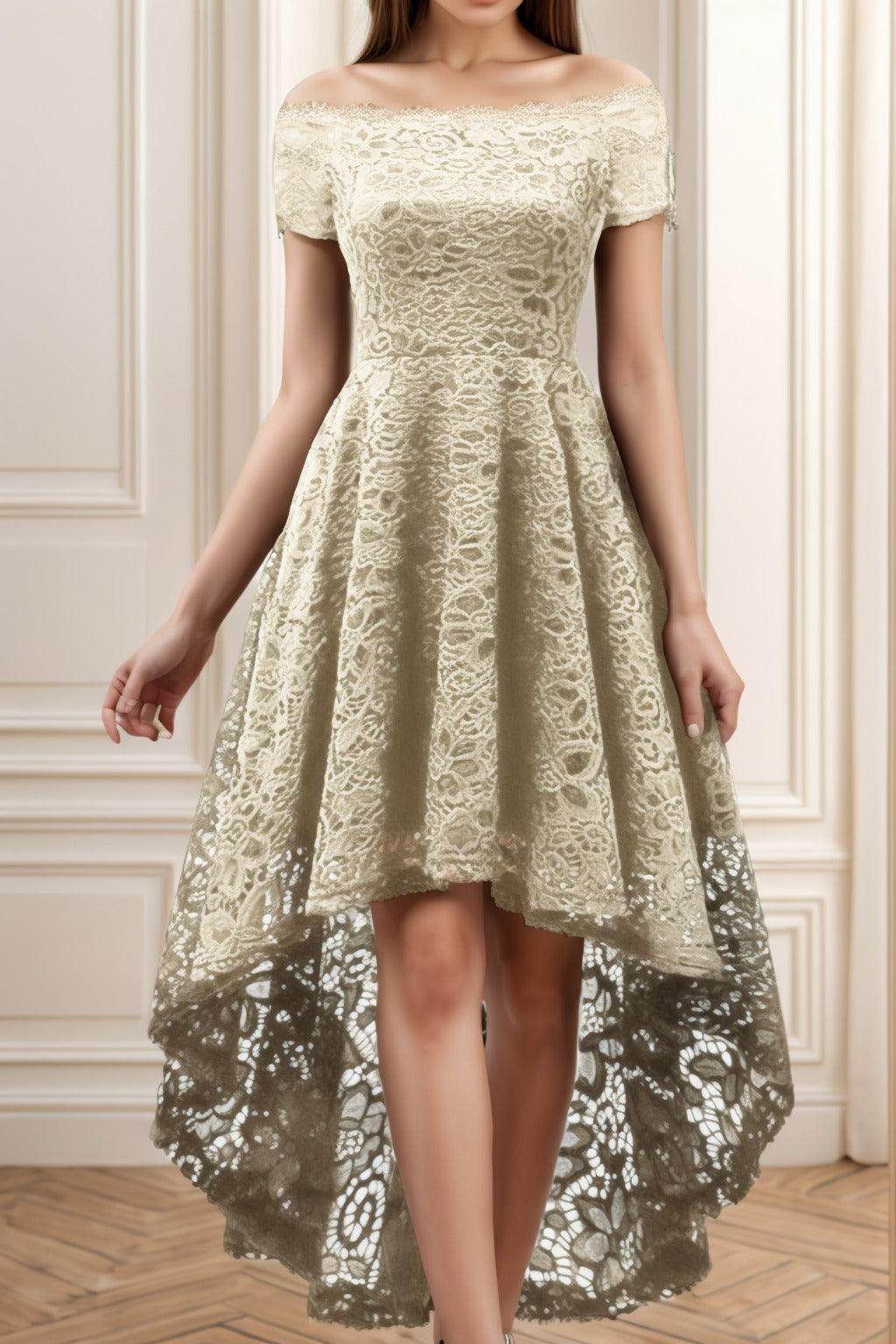A-Line High-Low Silk-Like Graduation Dresses CS0562