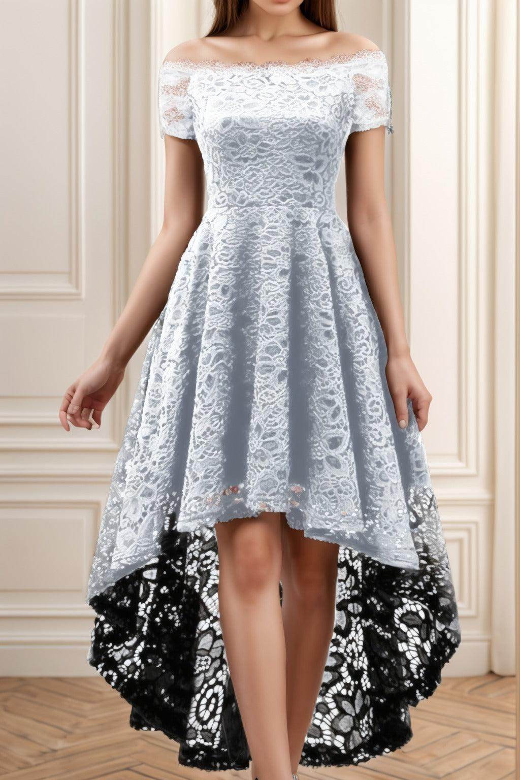 A-Line High-Low Silk-Like Graduation Dresses CS0562