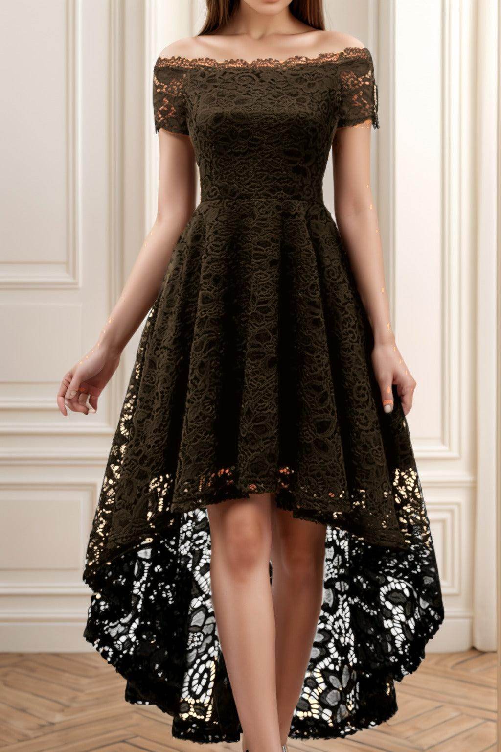 A-Line High-Low Silk-Like Graduation Dresses CS0562