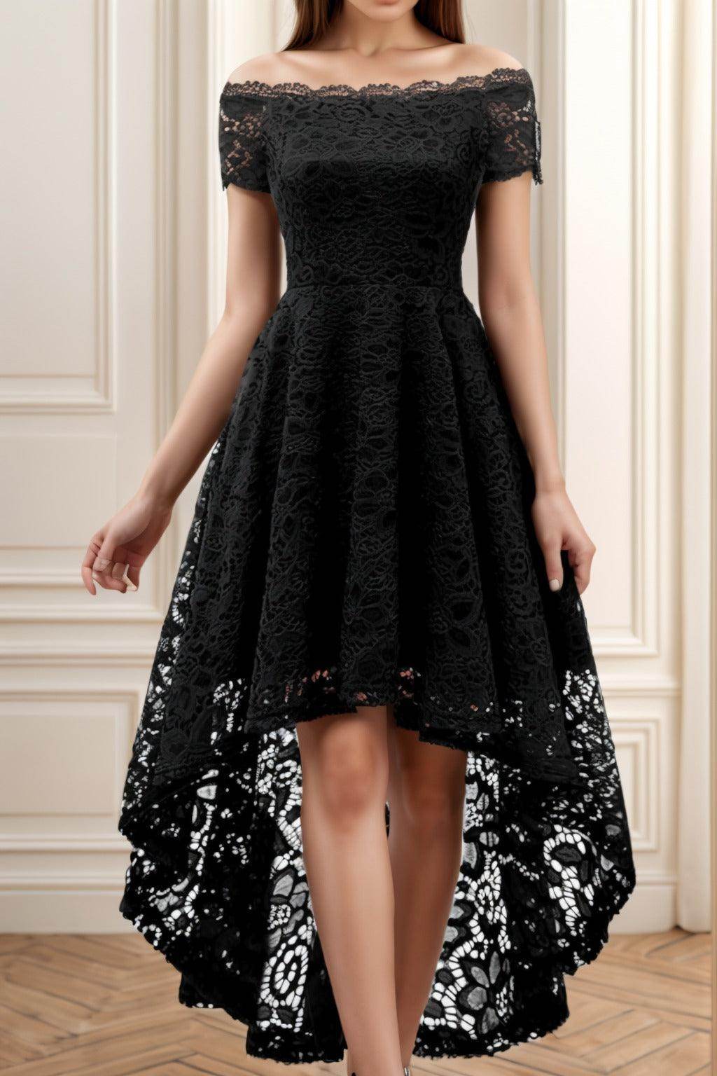 A-Line High-Low Silk-Like Graduation Dresses CS0562