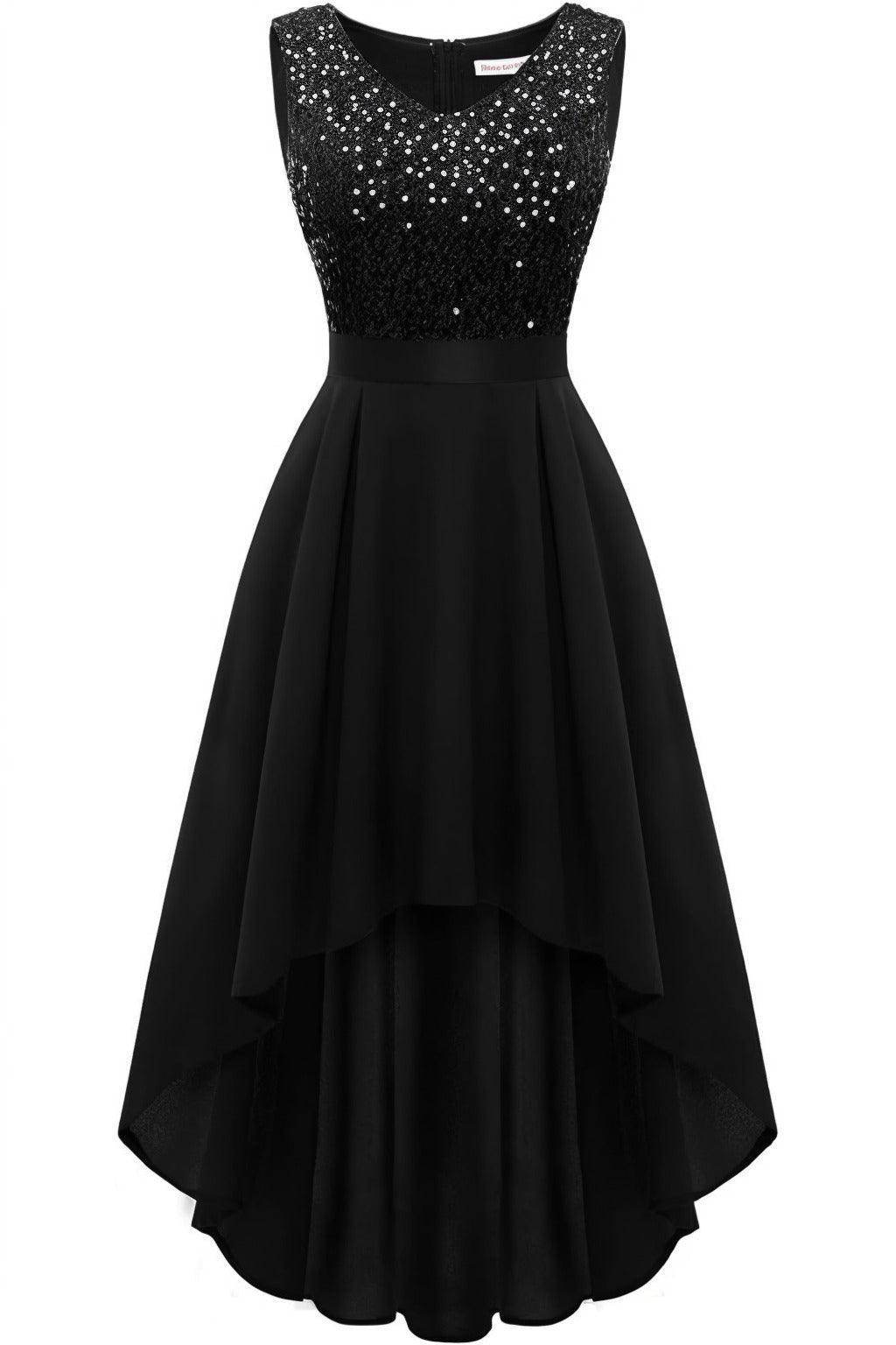 A-Line Knee Length Sequined Graduation Dresses CS0563