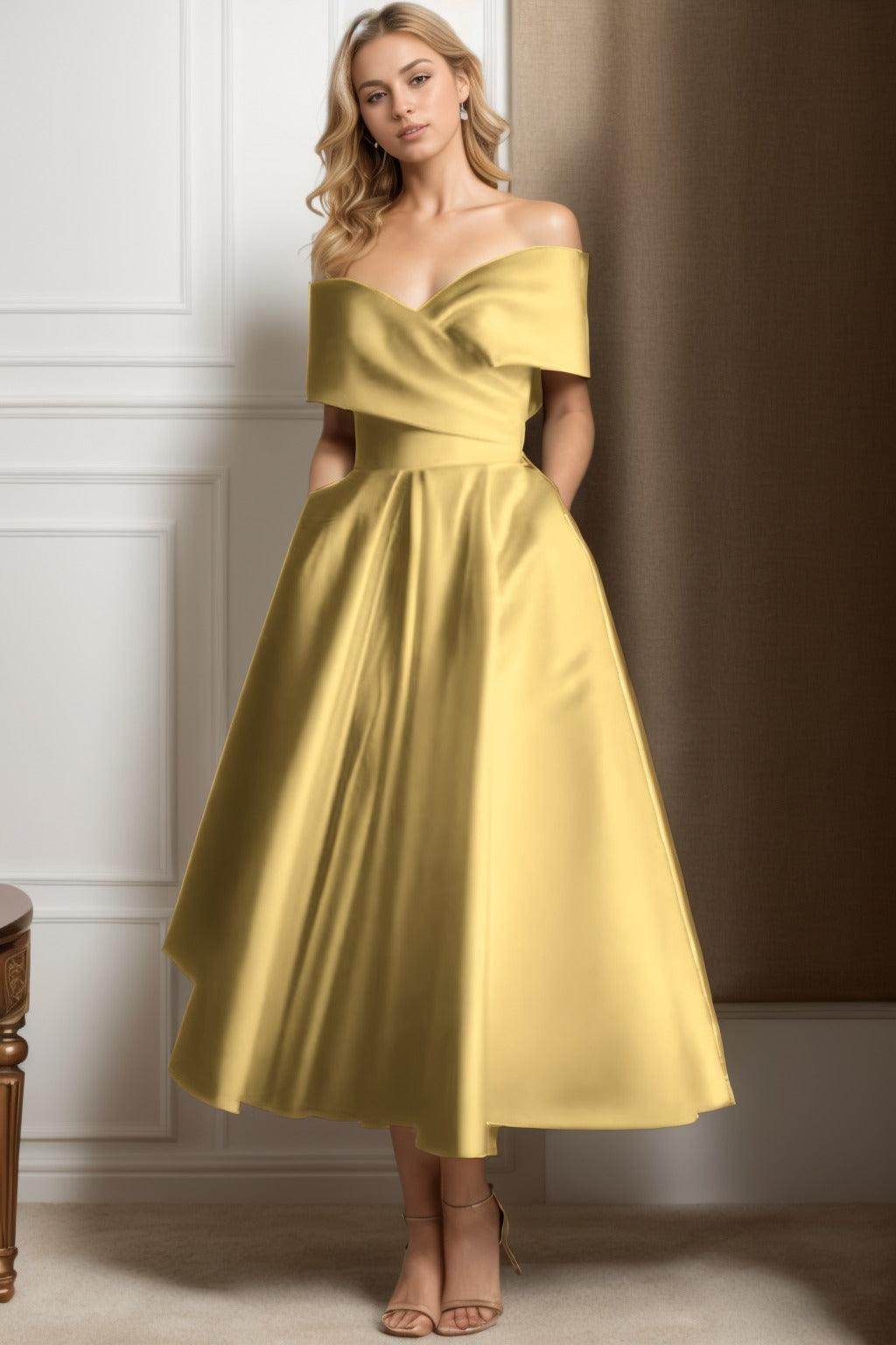 A-Line Ankle Length Satin Mother of the Bride Dress CS0564