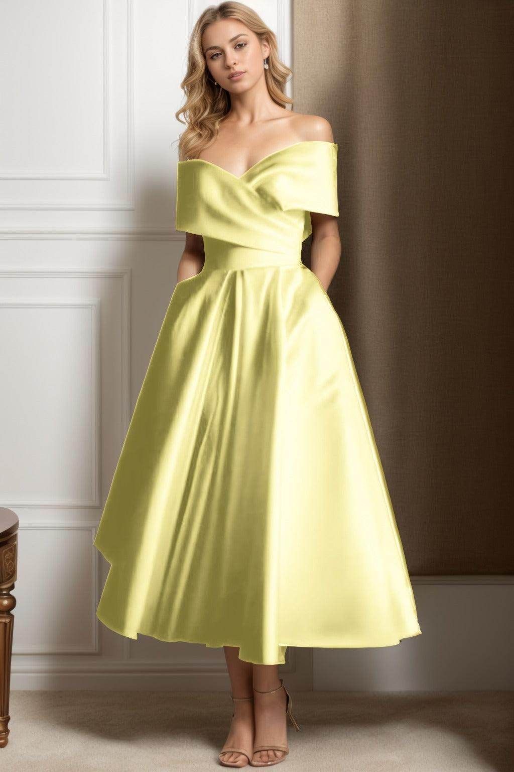 A-Line Ankle Length Satin Mother of the Bride Dress CS0564