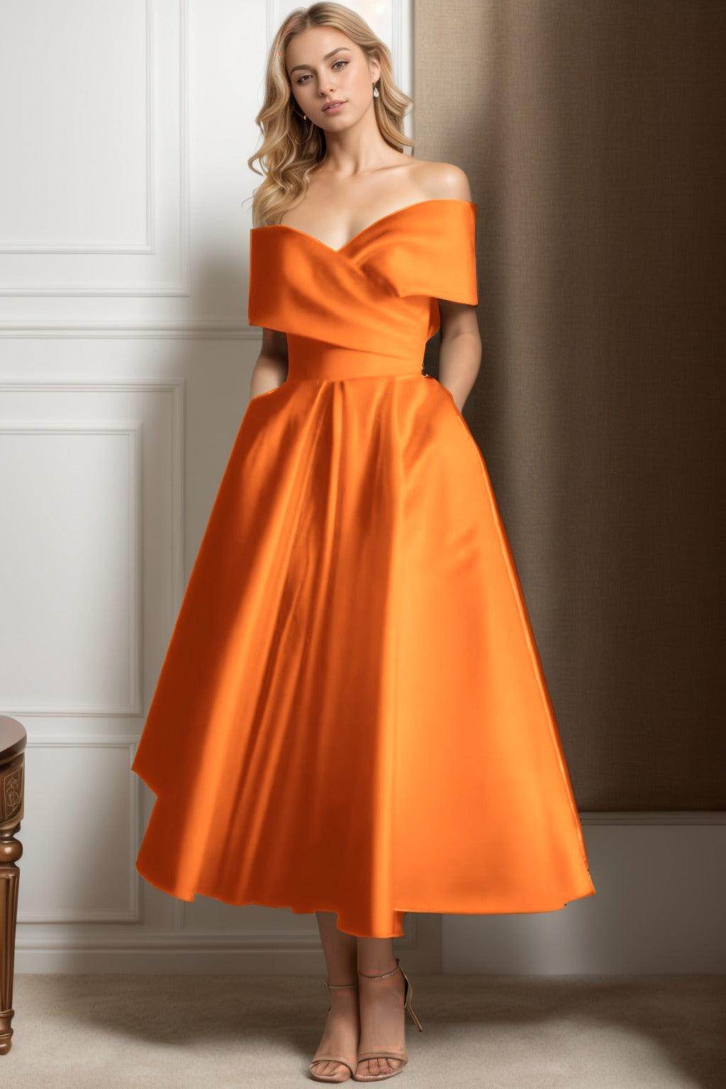A-Line Ankle Length Satin Mother of the Bride Dress CS0564
