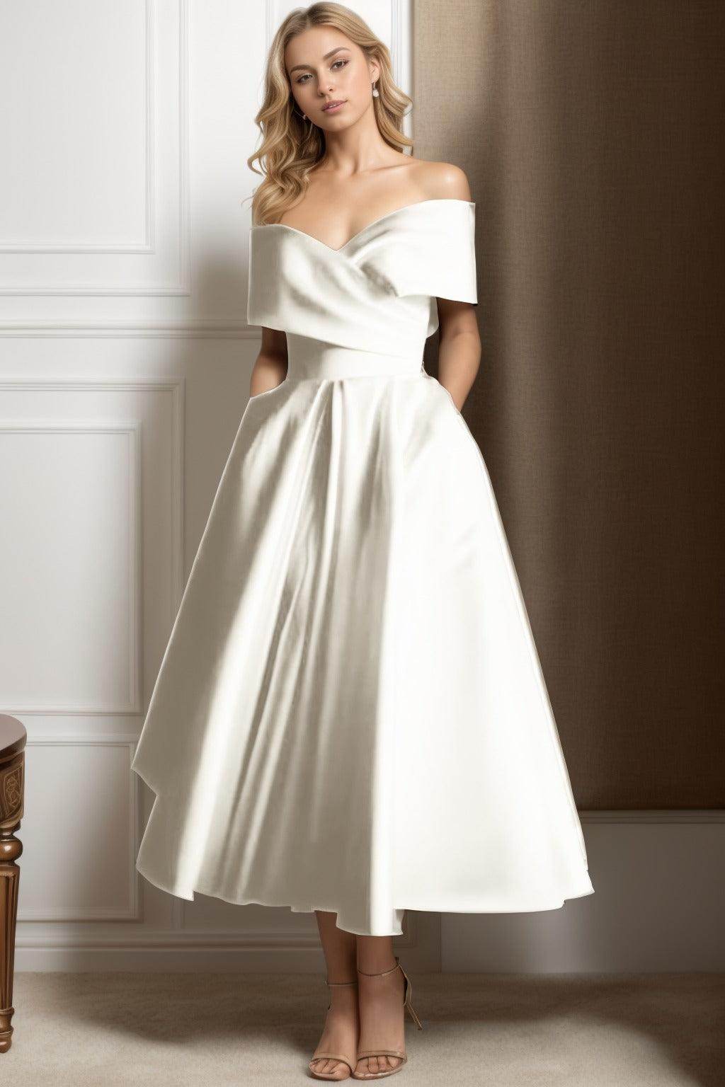 A-Line Ankle Length Satin Mother of the Bride Dress CS0564