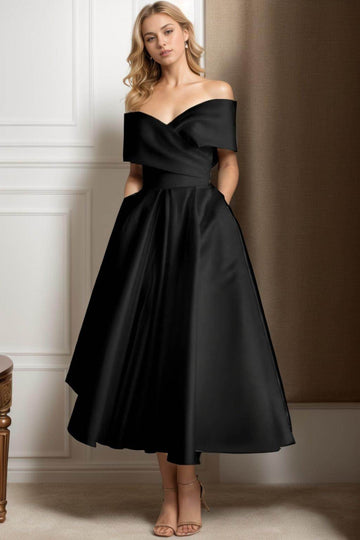 A-Line Ankle Length Satin Mother of the Bride Dress CS0564