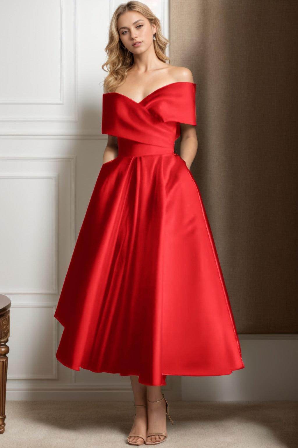 A-Line Ankle Length Satin Mother of the Bride Dress CS0564
