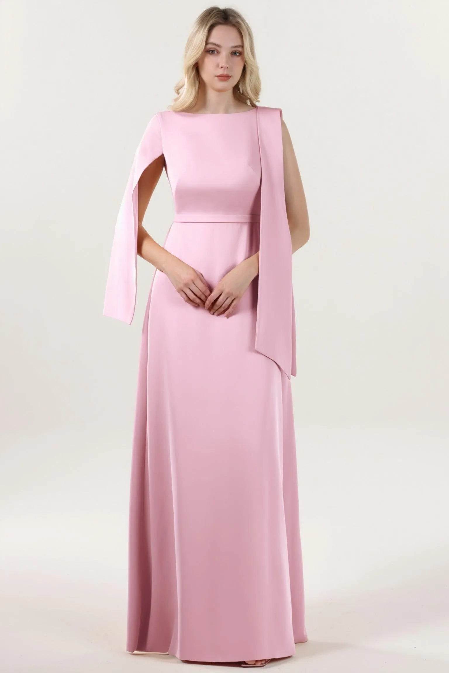 A-Line Maxi Stretch Crepe Formal Dress CS0586