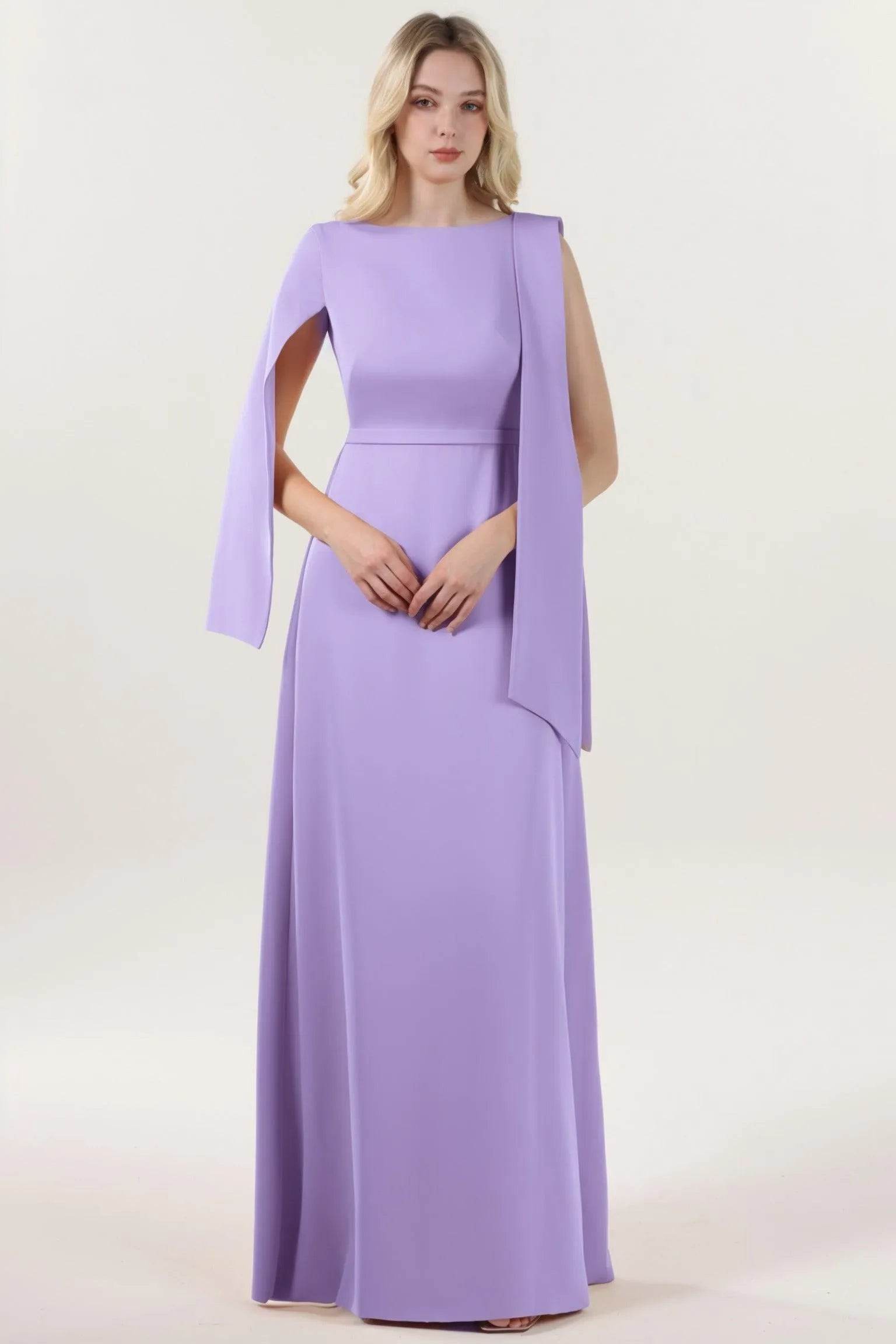 A-Line Maxi Stretch Crepe Formal Dress CS0586