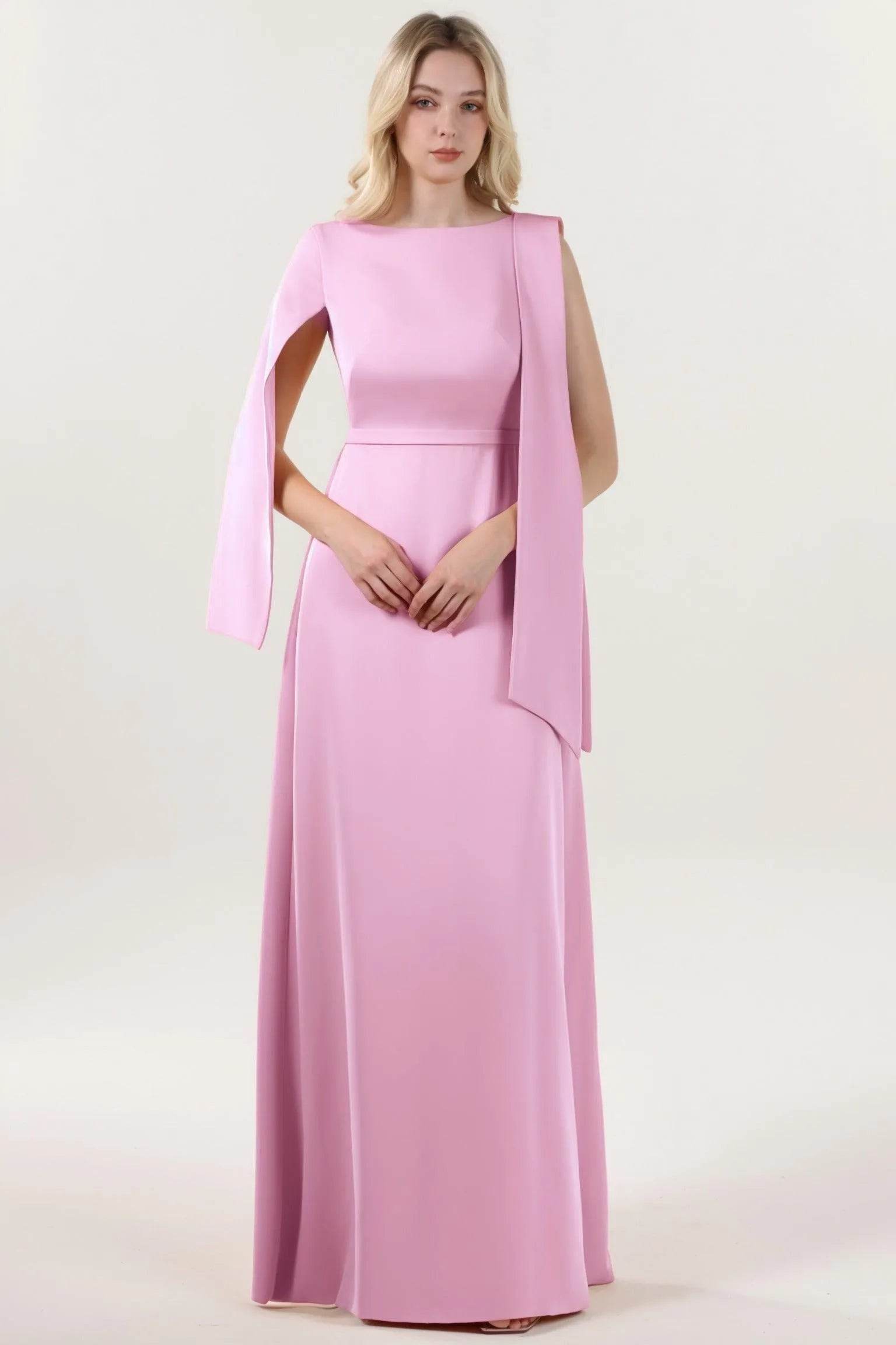 A-Line Maxi Stretch Crepe Formal Dress CS0586