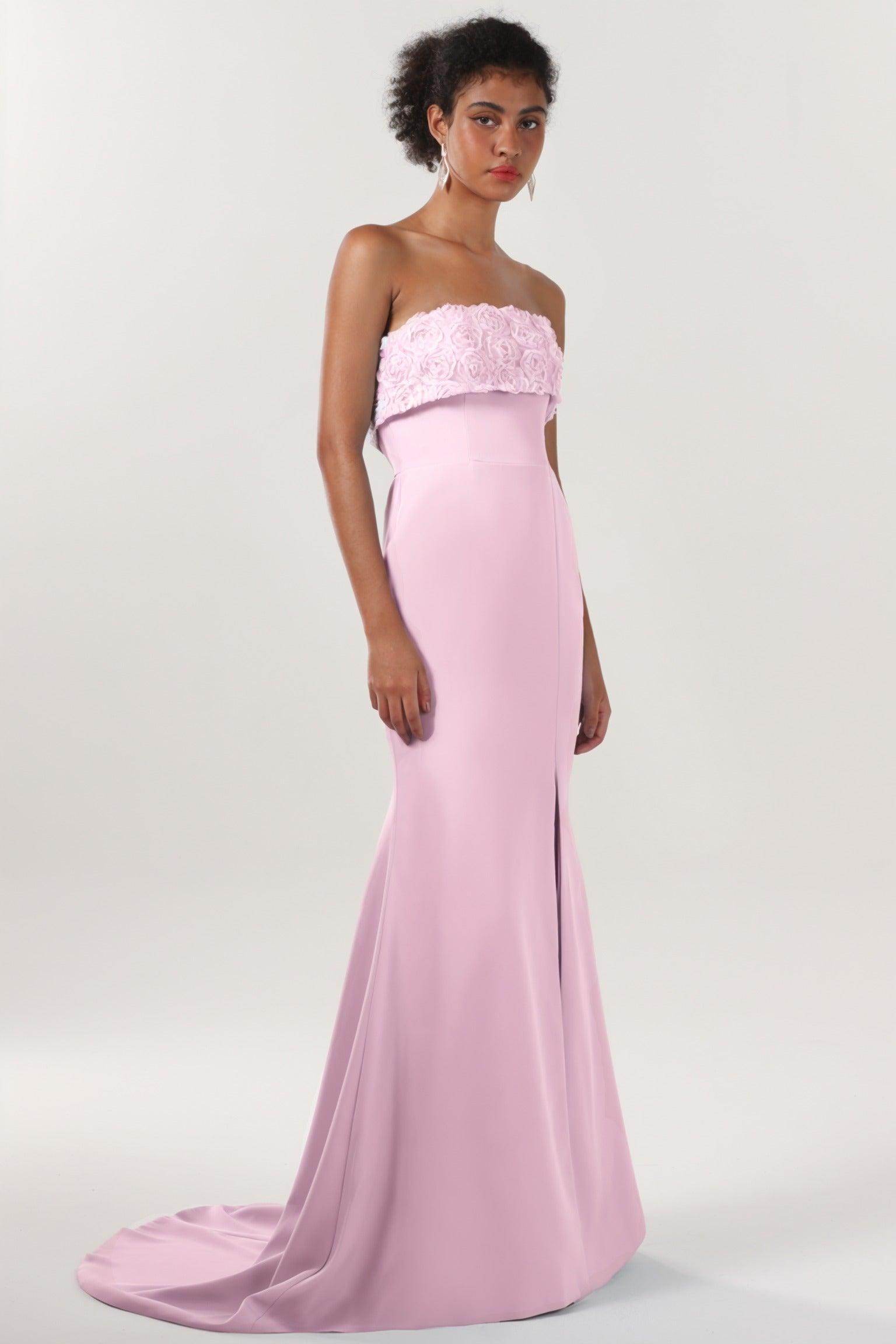 Trumpet-Mermaid Sweep-Brush Train Stretch Crepe Bridesmaid Dress CS0591BM