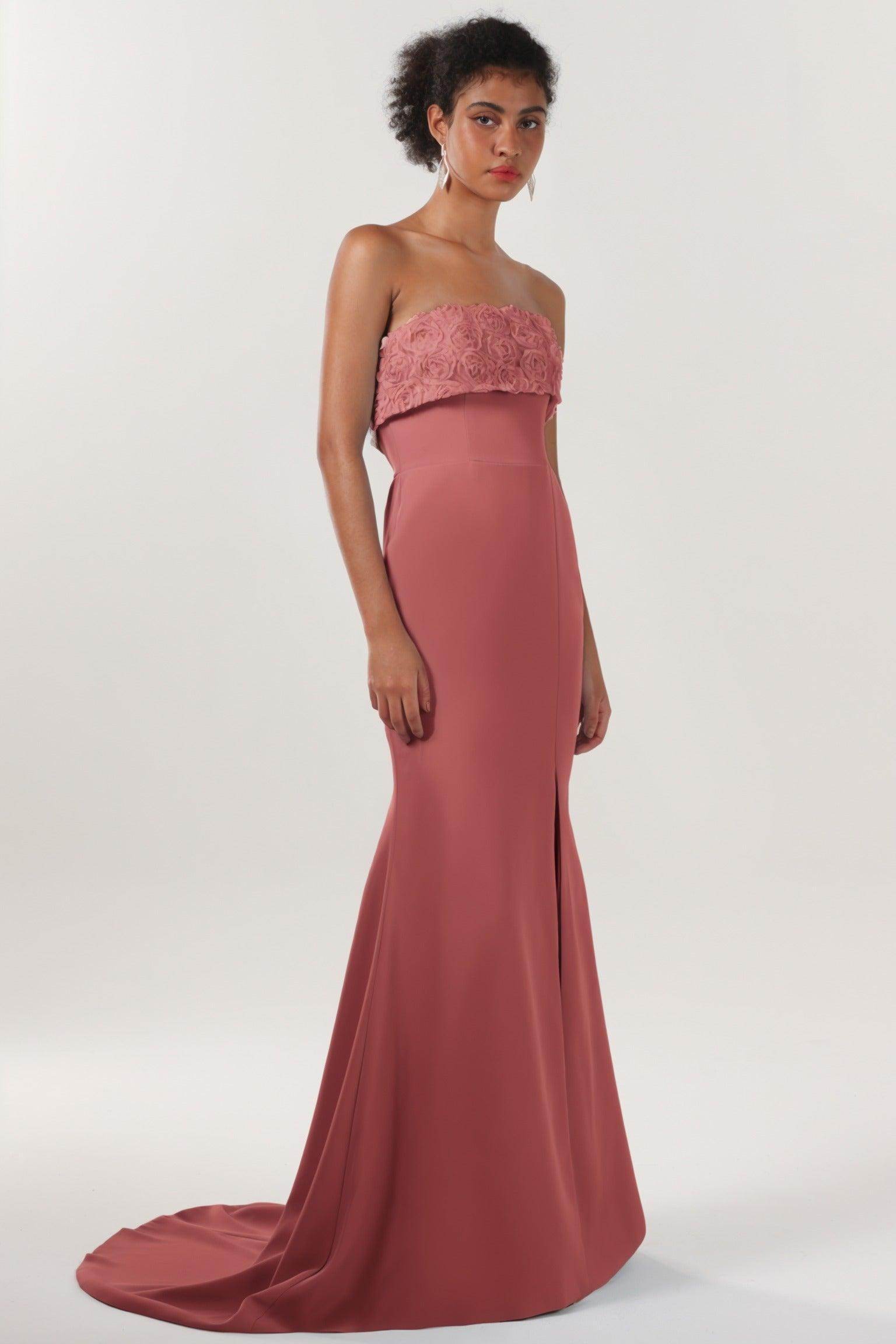 Trumpet-Mermaid Sweep-Brush Train Stretch Crepe Bridesmaid Dress CS0591BM
