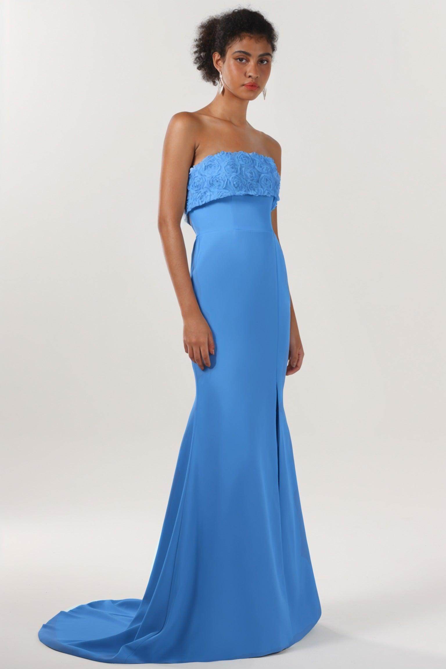 Trumpet-Mermaid Sweep-Brush Train Stretch Crepe Bridesmaid Dress CS0591BM