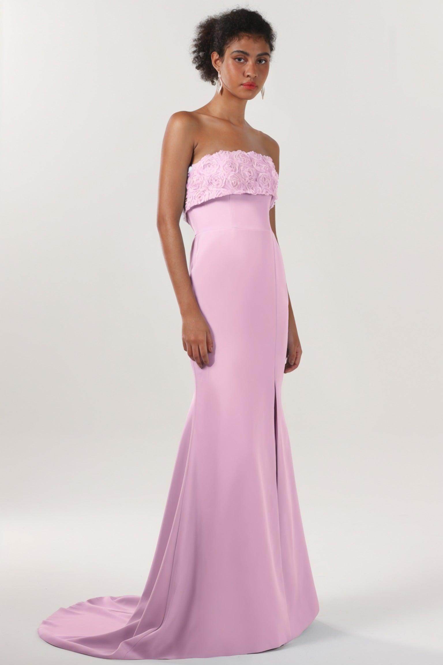 Trumpet-Mermaid Sweep-Brush Train Stretch Crepe Bridesmaid Dress CS0591BM