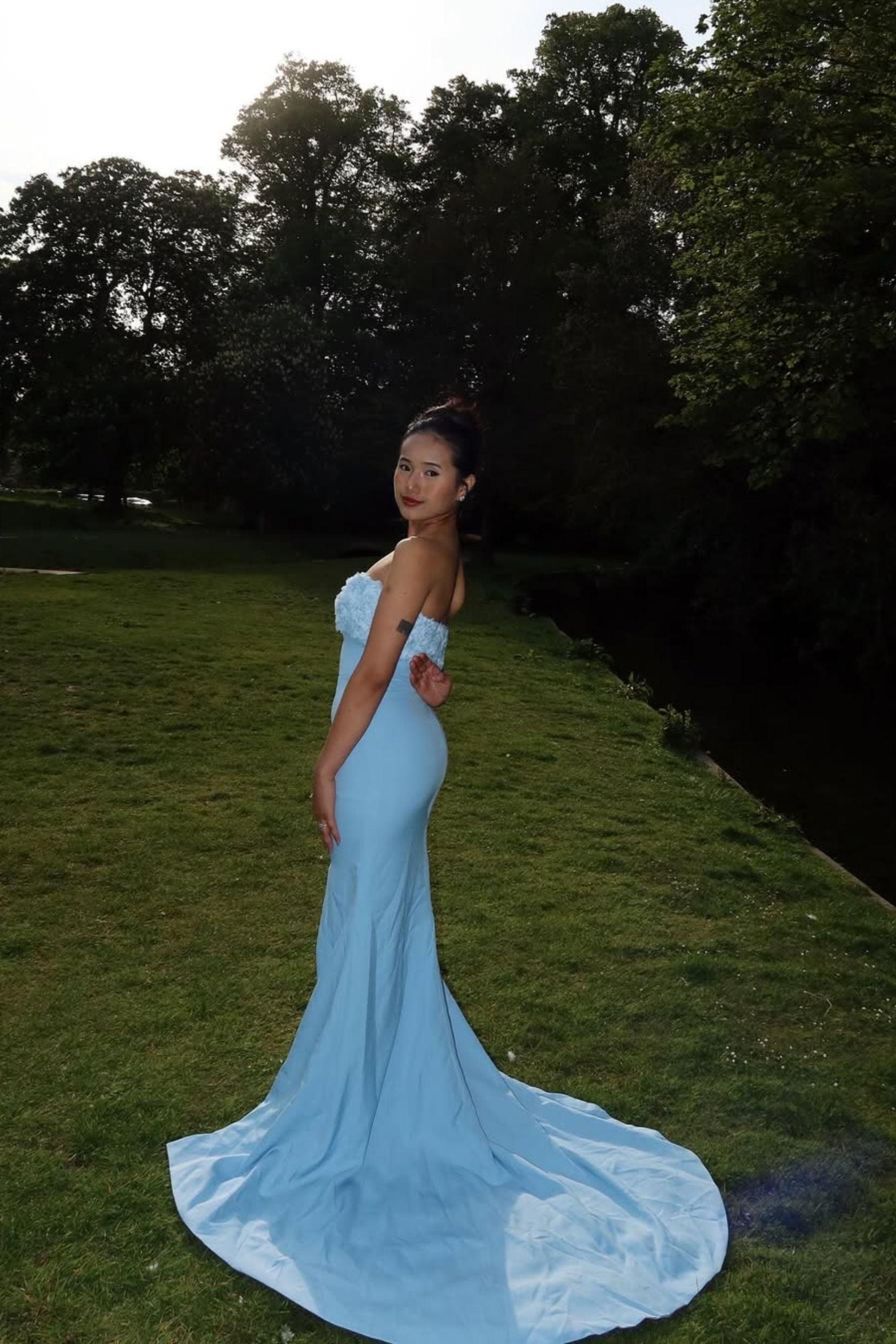 Trumpet-Mermaid Sweep-Brush Train Stretch Crepe Bridesmaid Dress CS0591BM