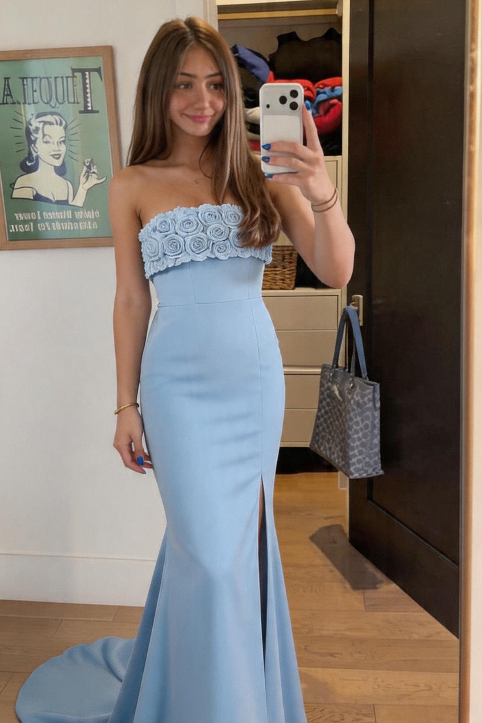 Trumpet-Mermaid Sweep-Brush Train Stretch Crepe Bridesmaid Dress CS0591BM