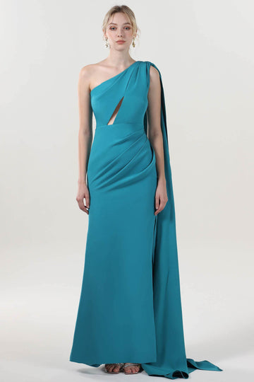 Sheath-Column Maxi Stretch Crepe Formal Dress CS0593