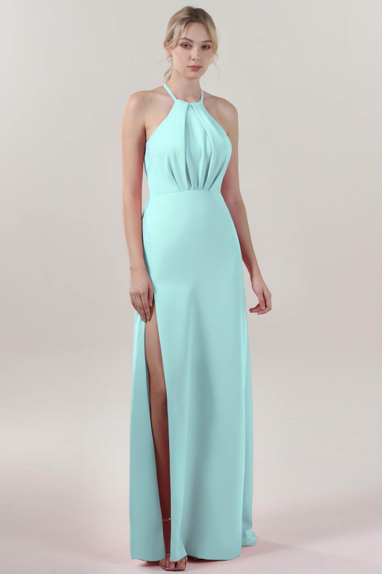 Sheath-Column Maxi Stretch Crepe Formal Dress CS0597