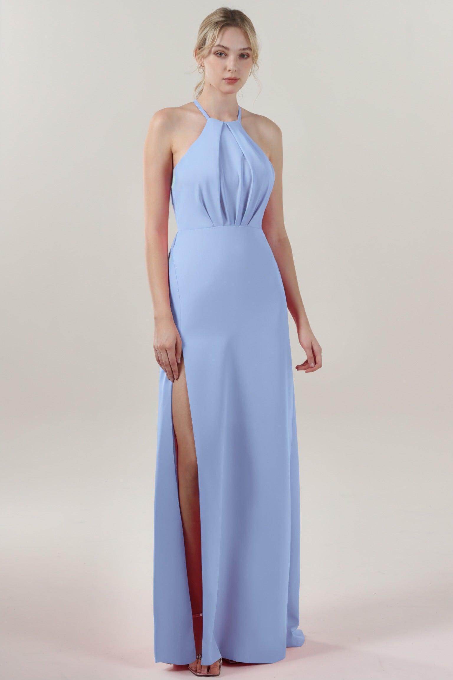 Sheath-Column Maxi Stretch Crepe Formal Dress CS0597