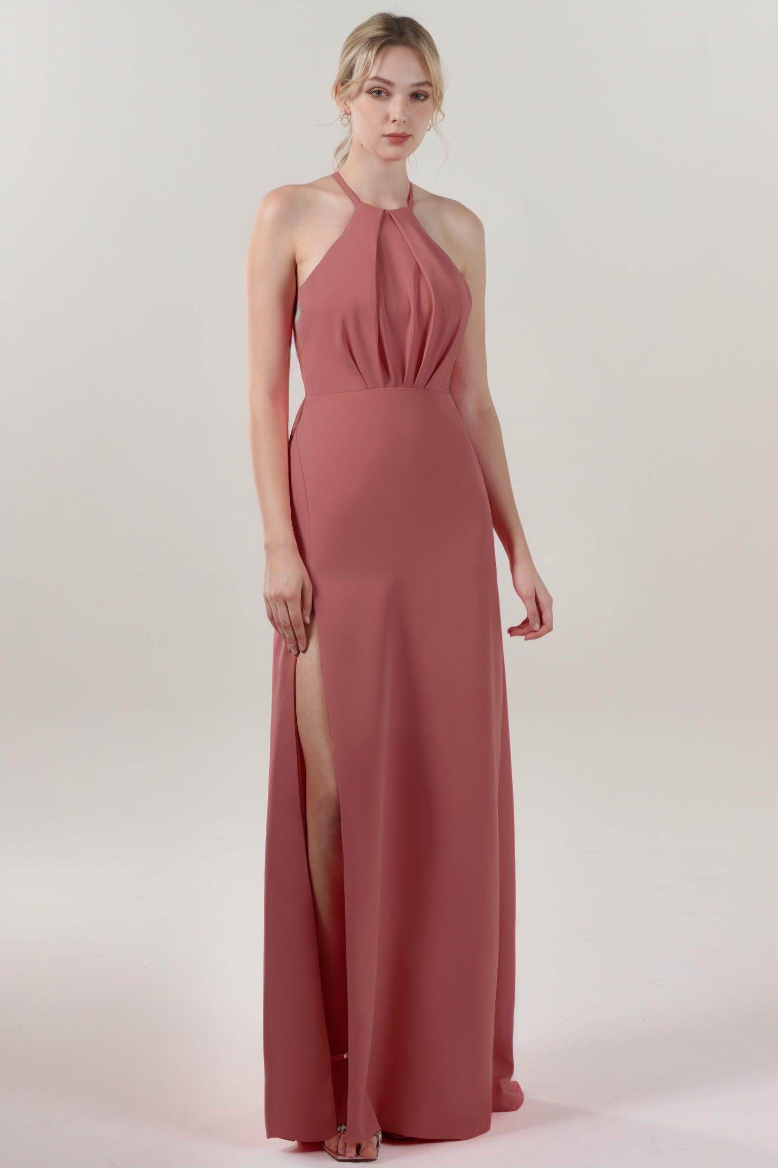 Sheath-Column Maxi Stretch Crepe Formal Dress CS0597