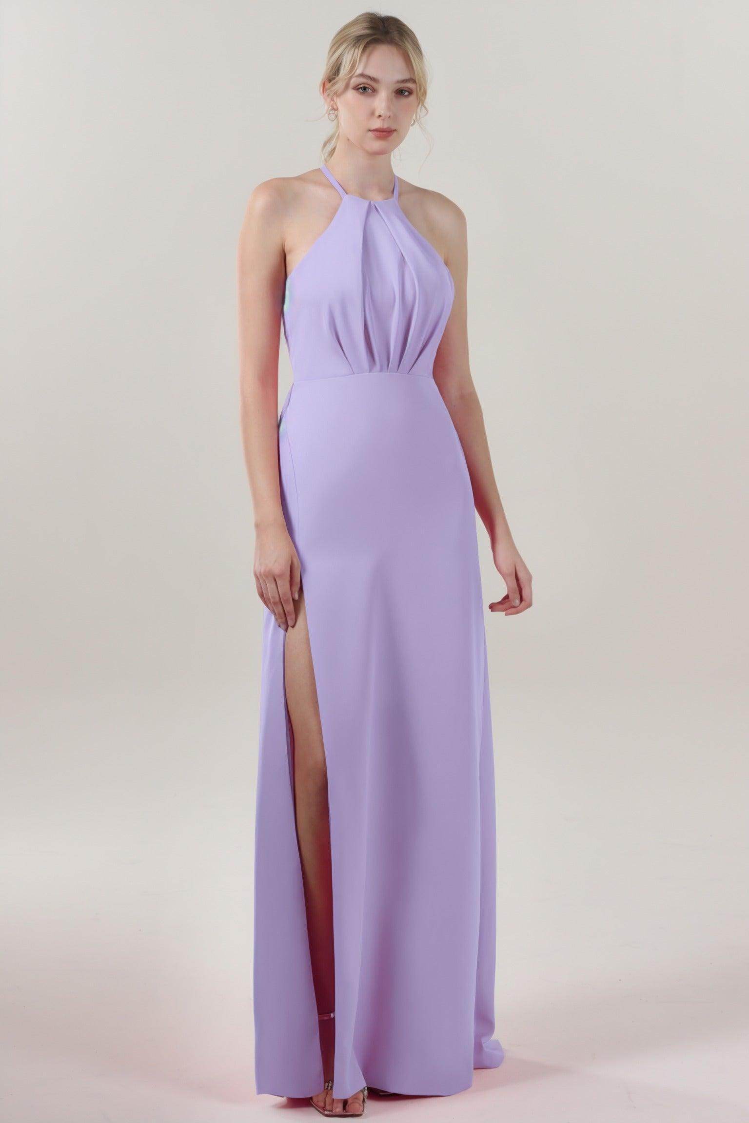 Sheath-Column Maxi Stretch Crepe Formal Dress CS0597