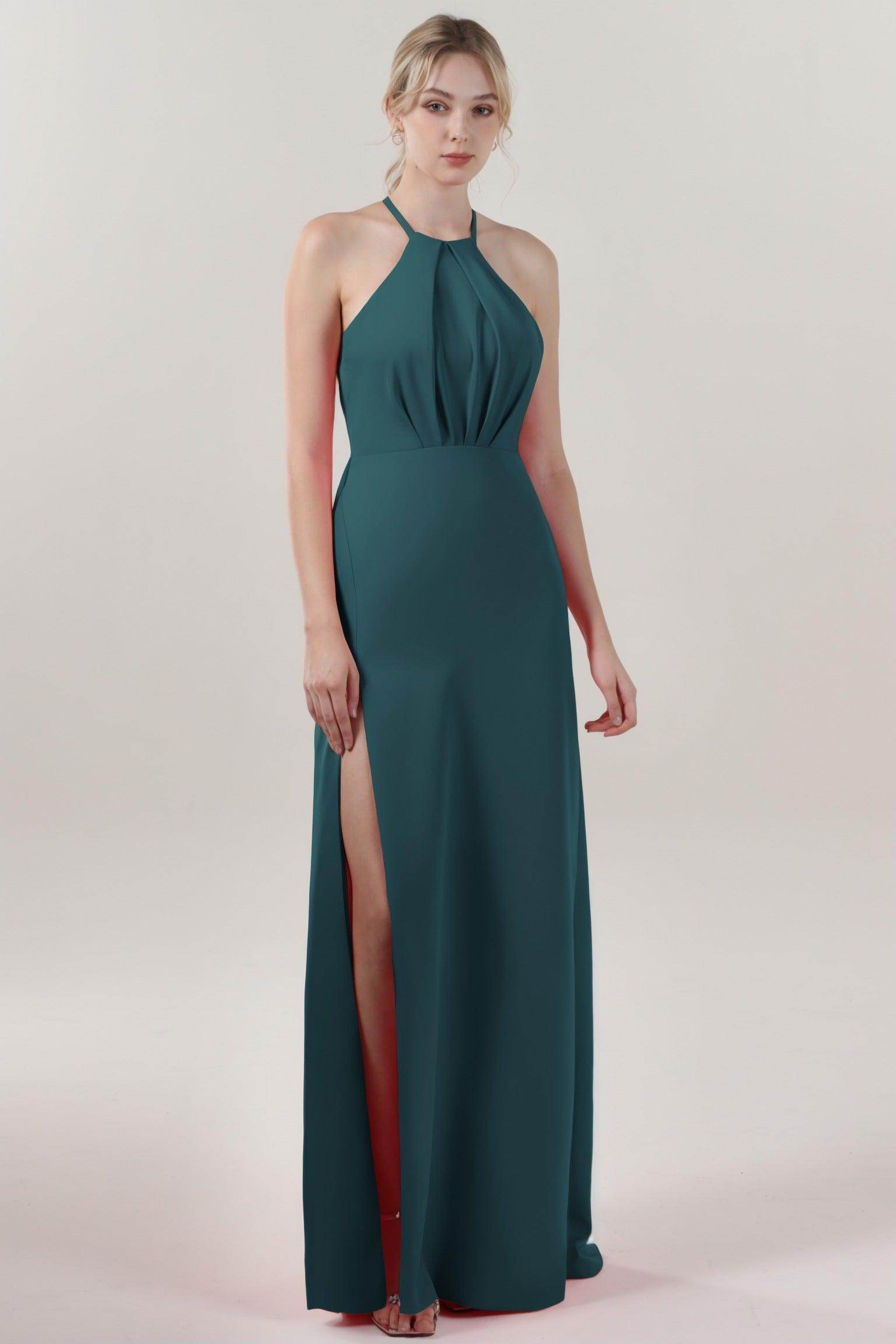 Sheath-Column Maxi Stretch Crepe Formal Dress CS0597